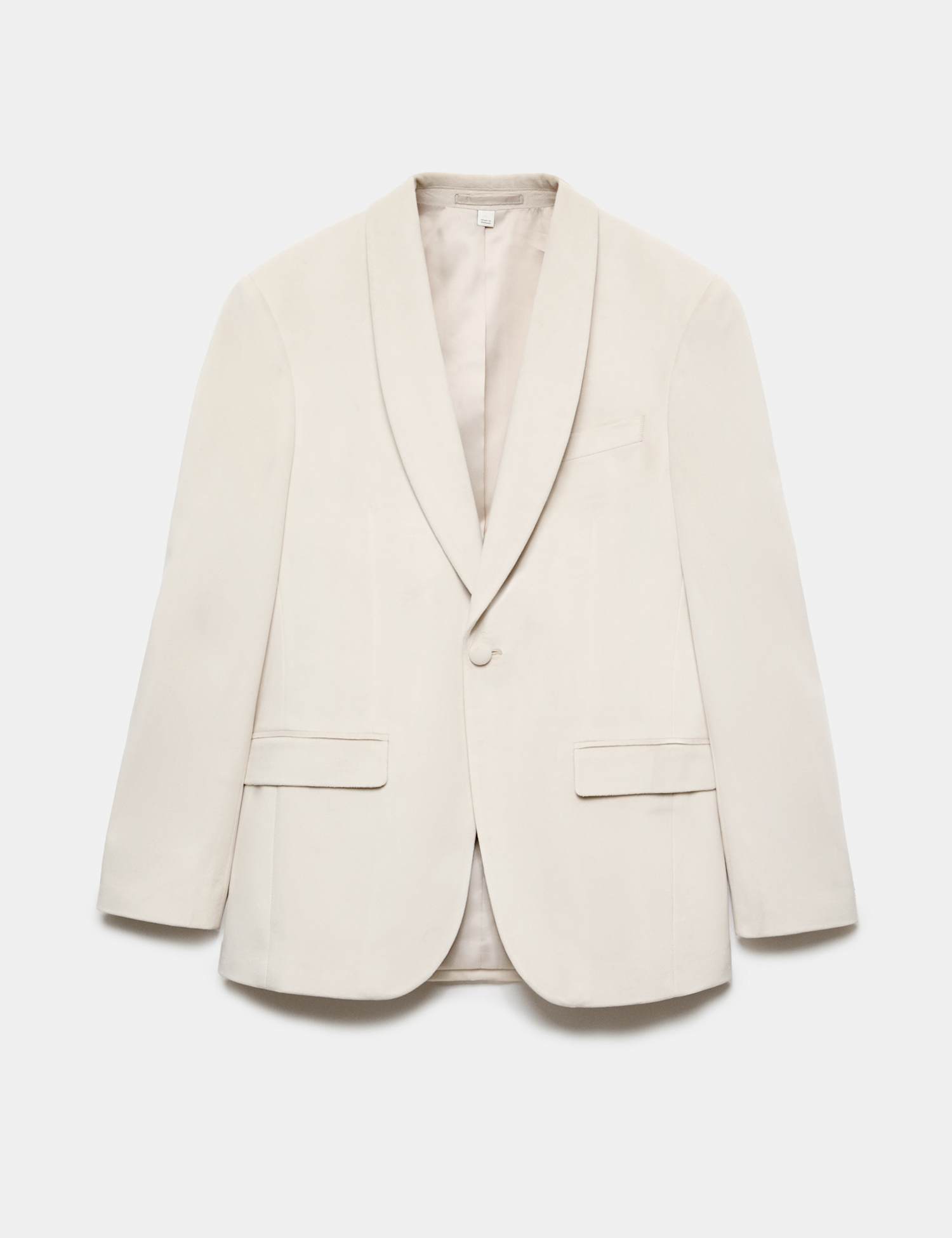 M&S Tailored Fit Velvet Blazer Putty