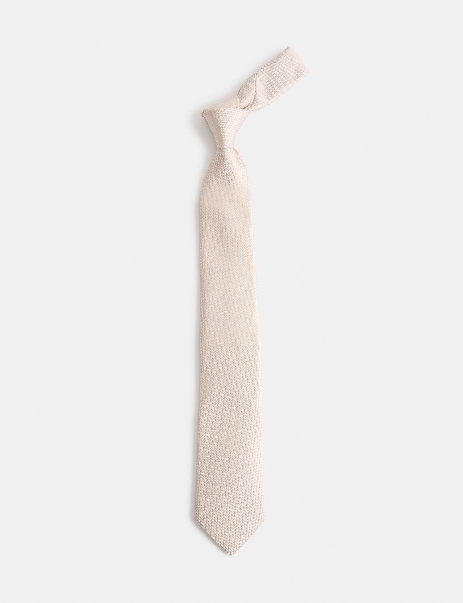 M&S SARTORIAL Textured Pure Silk Tie Champagne