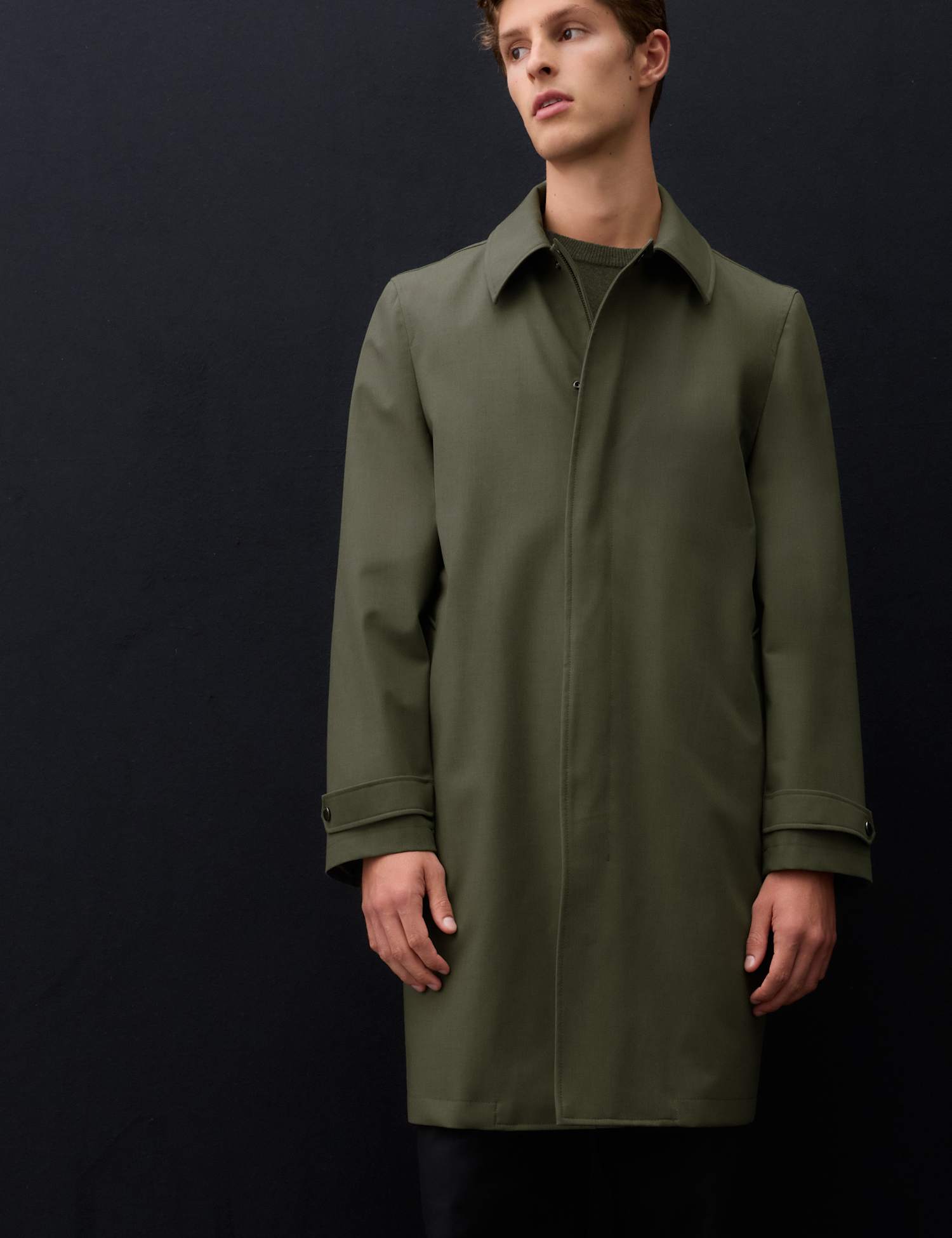 Autograph Performance Technical Mac with Wool Dark Olive