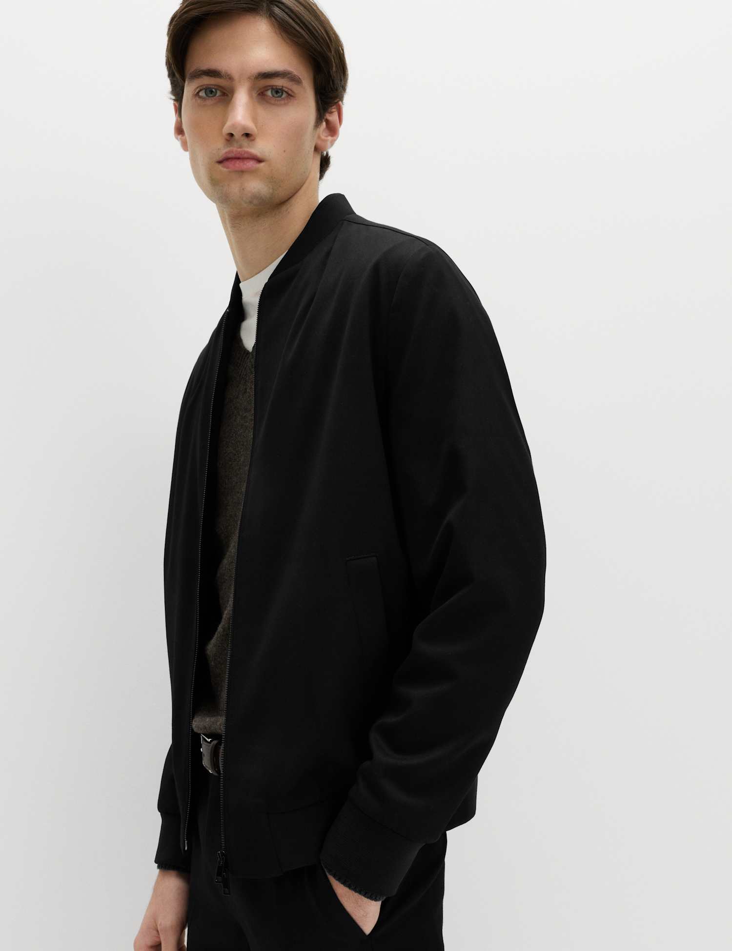 M&S Zip-Up Bomber Jacket Black