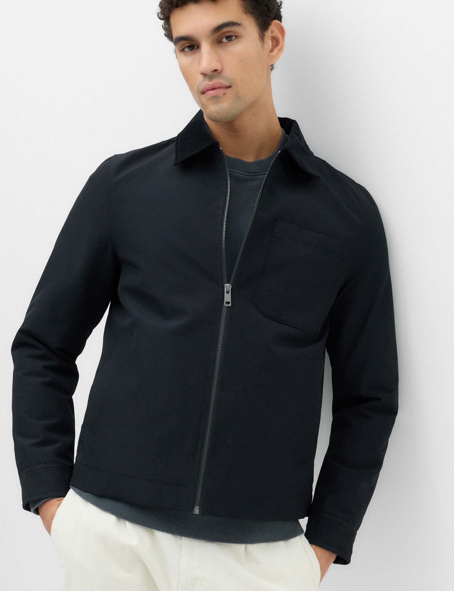 M&S Canvas Padded Utility Jacket Black