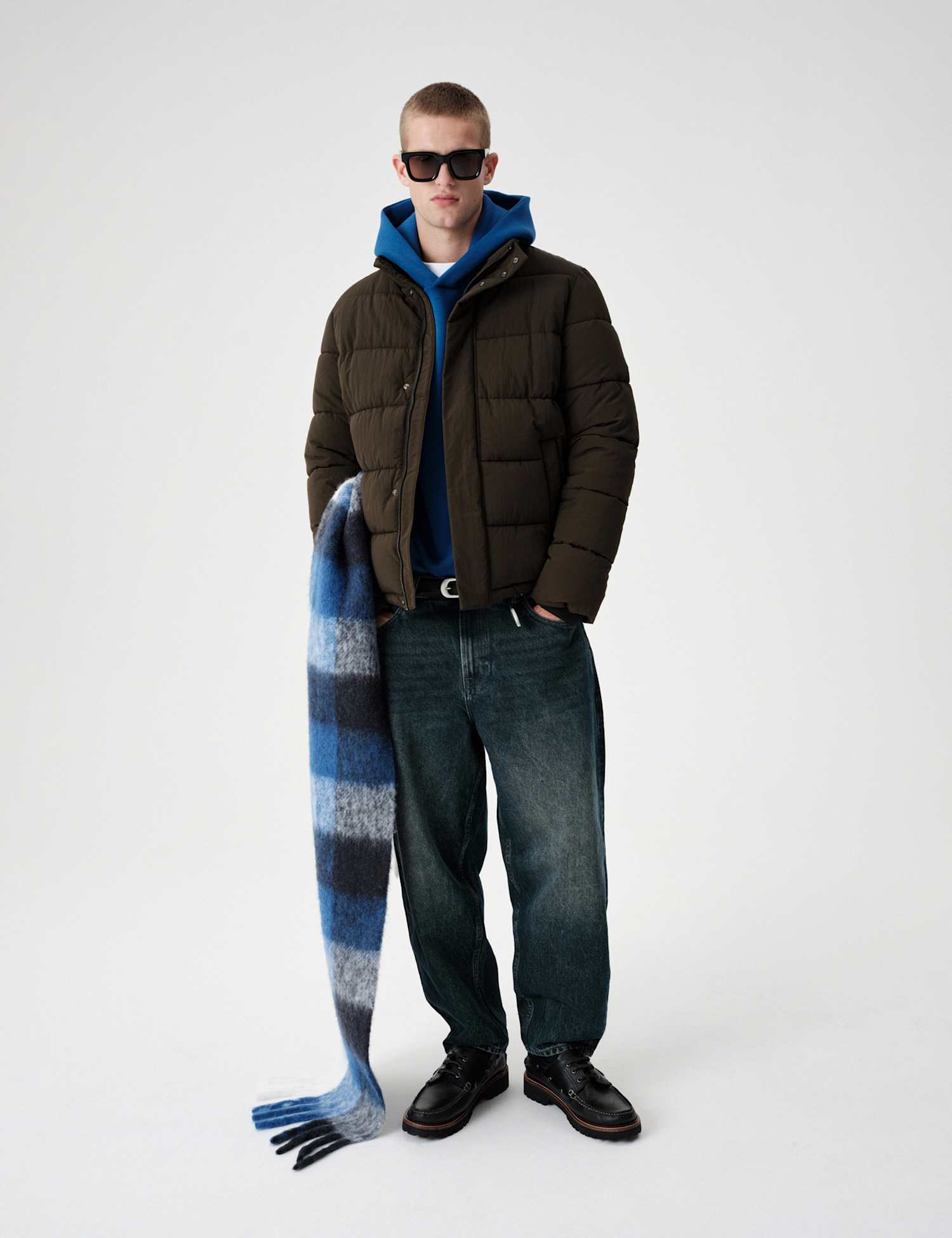 M&S Funnel neck Puffer Jacket With Thermowarmth� Bitter Chocolate