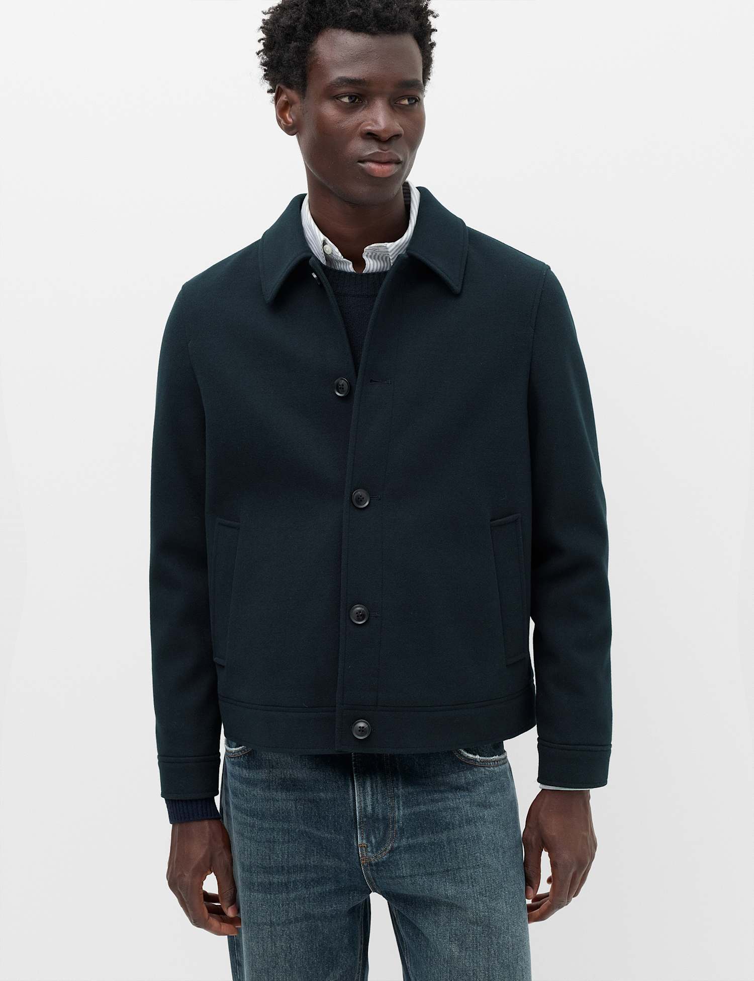 M&S Button Through Jacket Navy