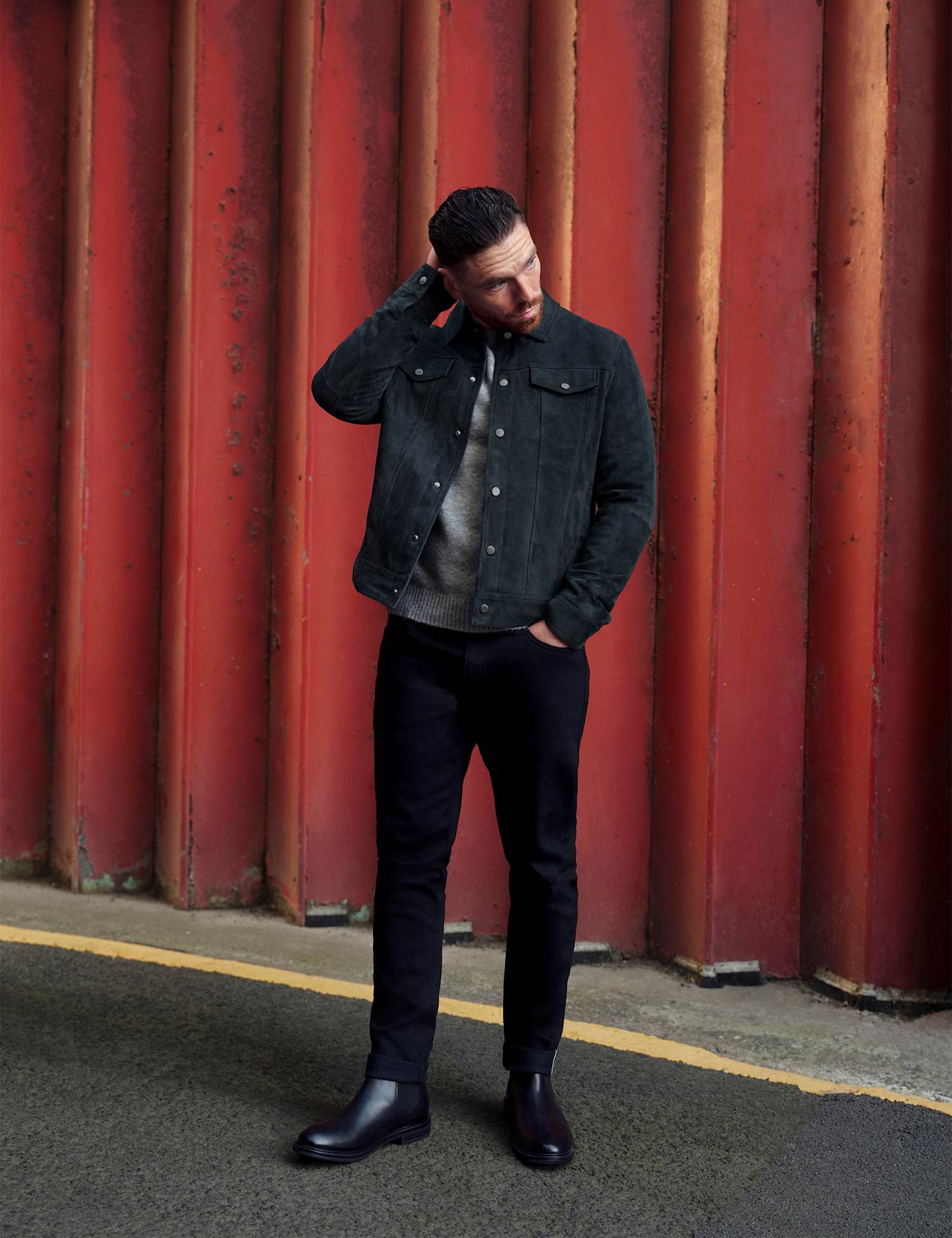 Autograph Slim Fit Japanese Selvedge Stretch Jeans Black