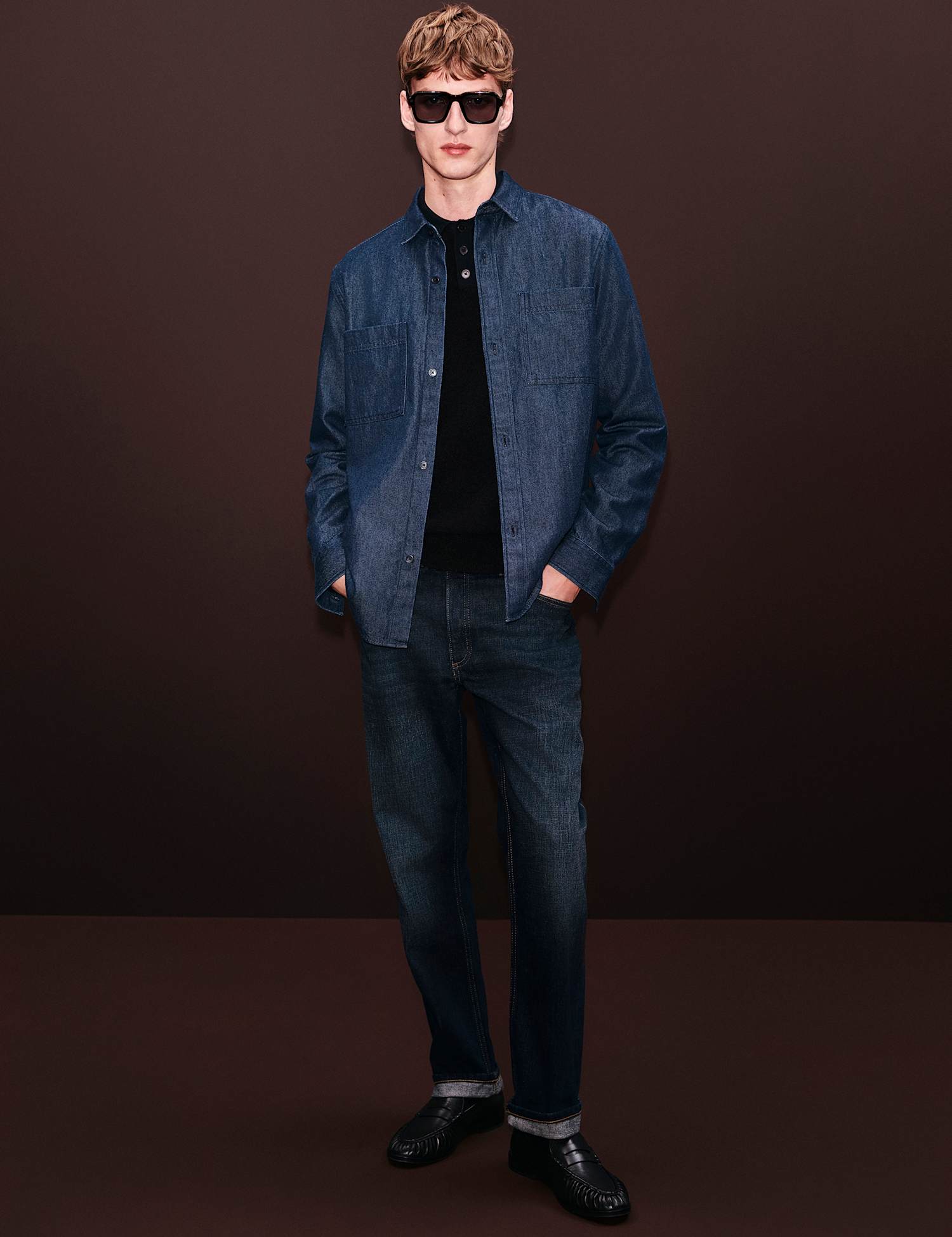 Autograph Straight Fit Japanese Selvedge Jeans Dark Indigo