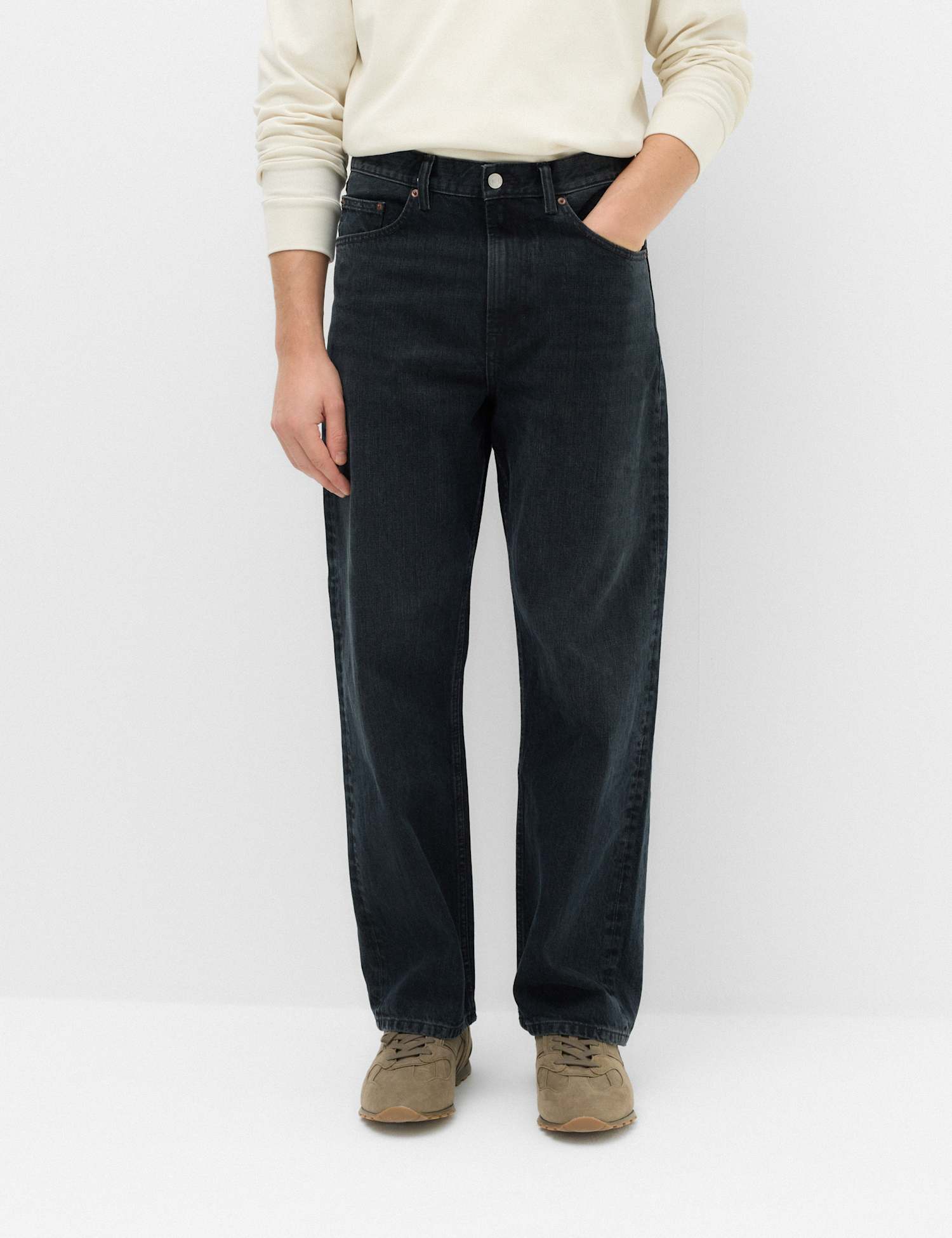M&S Loose Fit Authentic Rigid Jeans Blue/Black