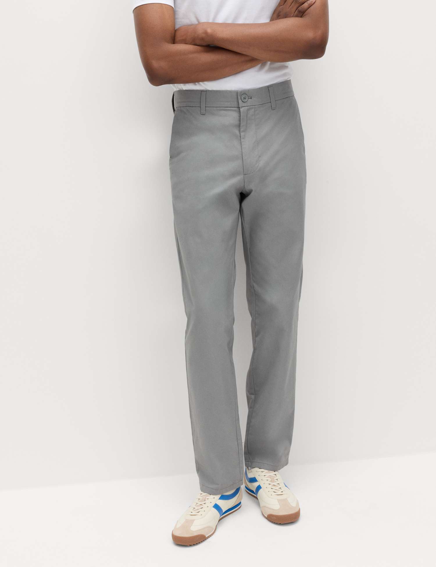 M&S Regular Fit Pure Cotton Chinos Ash Grey