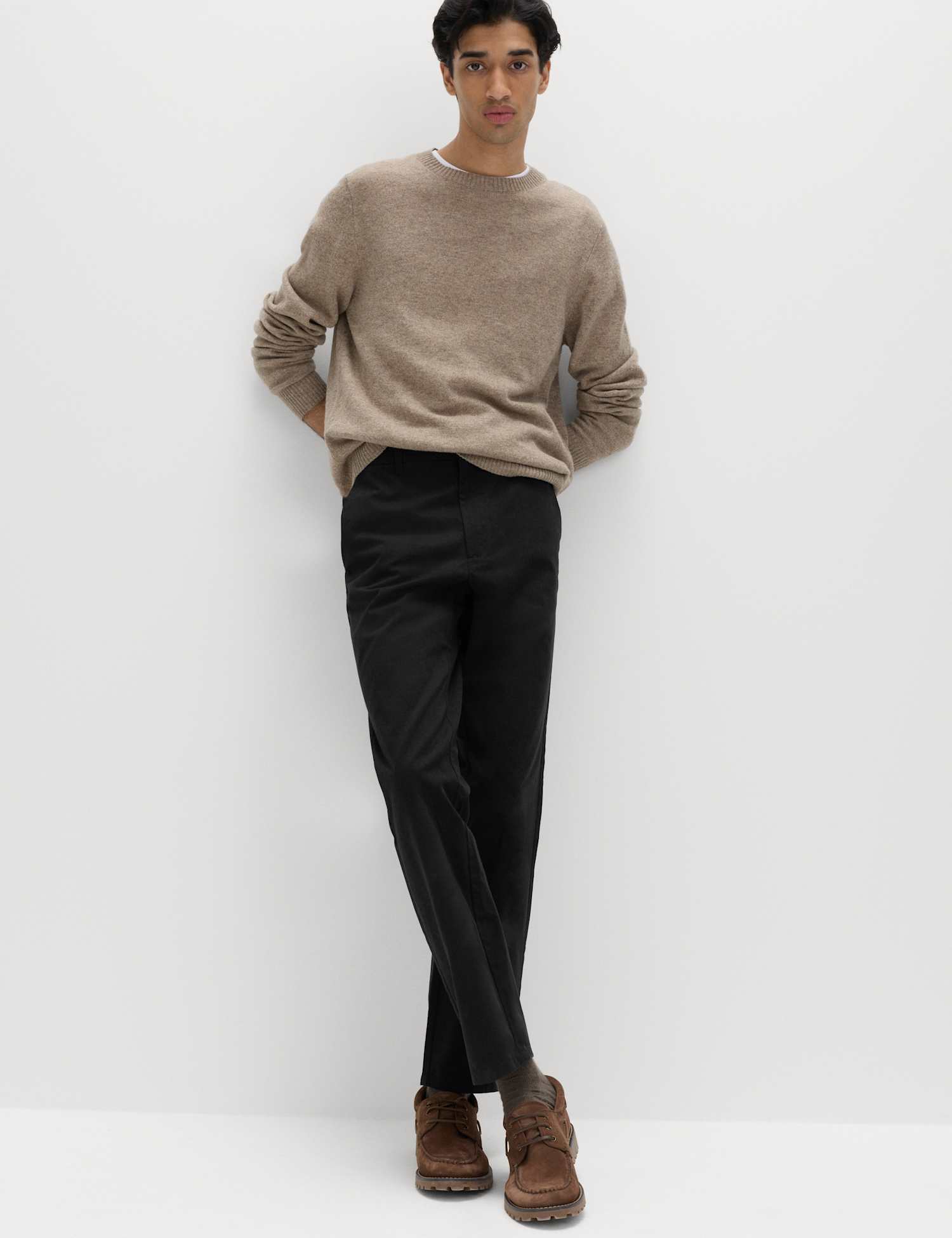 M&S Regular Fit Pure Cotton Chinos Black