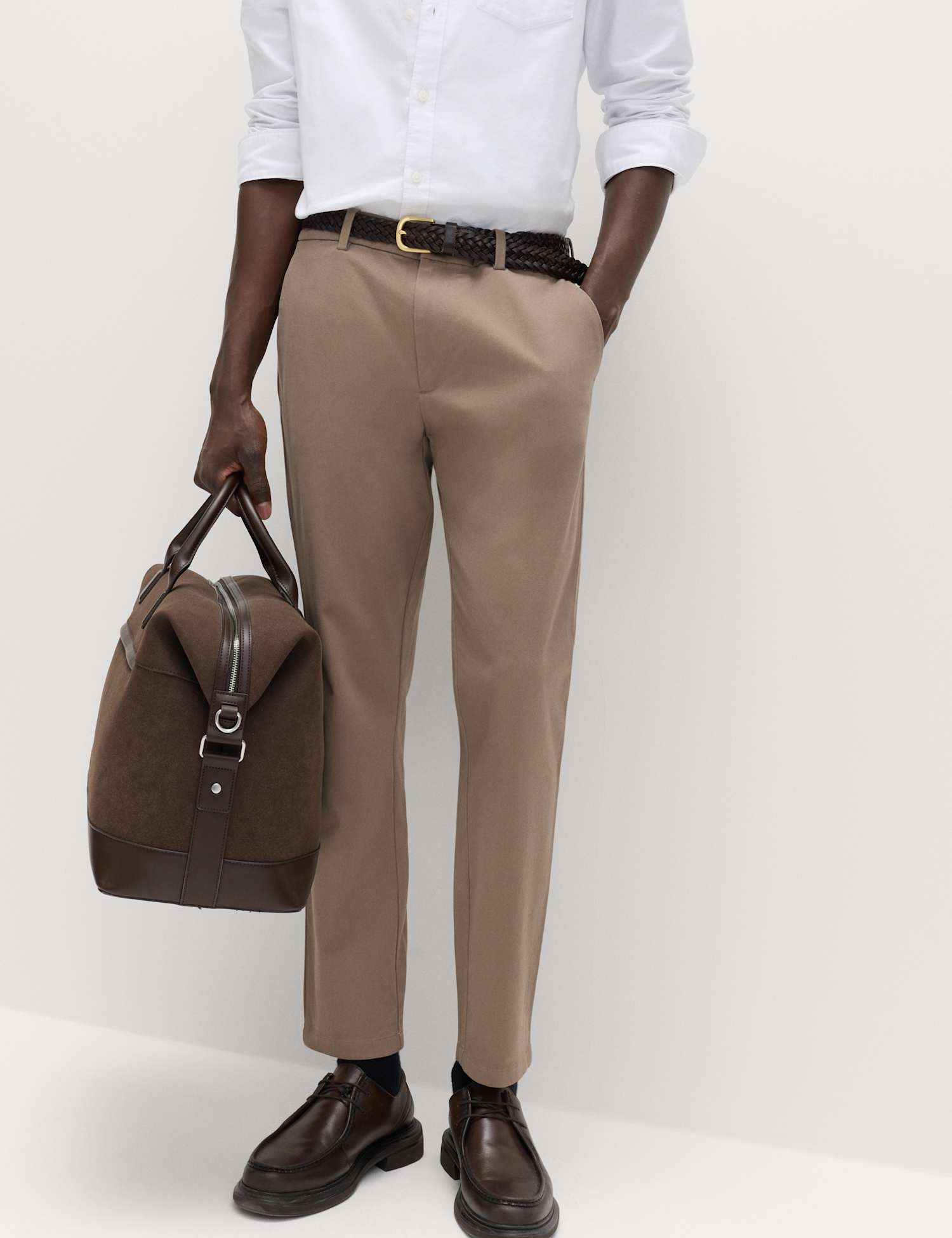 M&S The Ultimate Slim Fit Twill Chinos Mocha