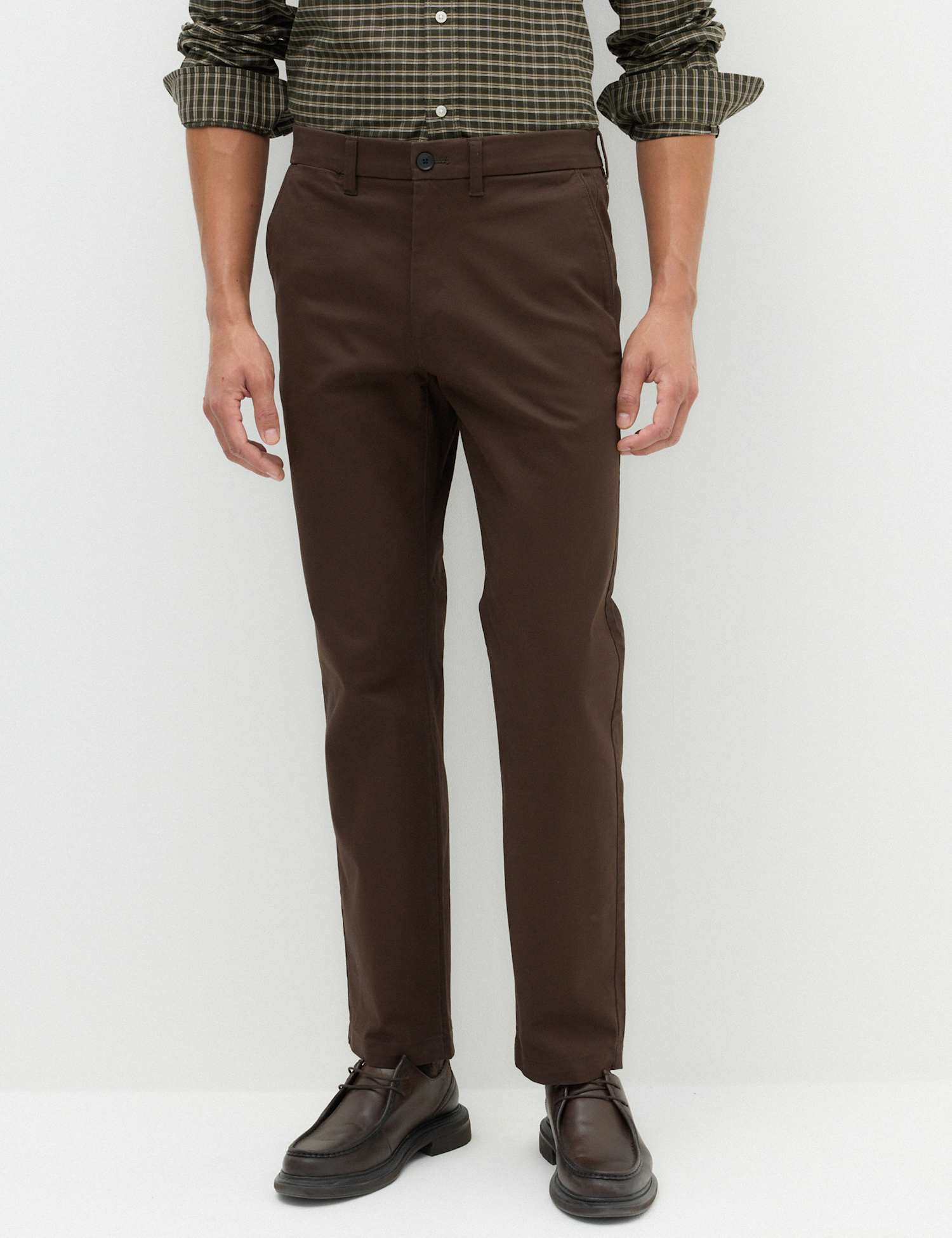 M&S Regular Fit Twill Chinos Bitter Chocolate