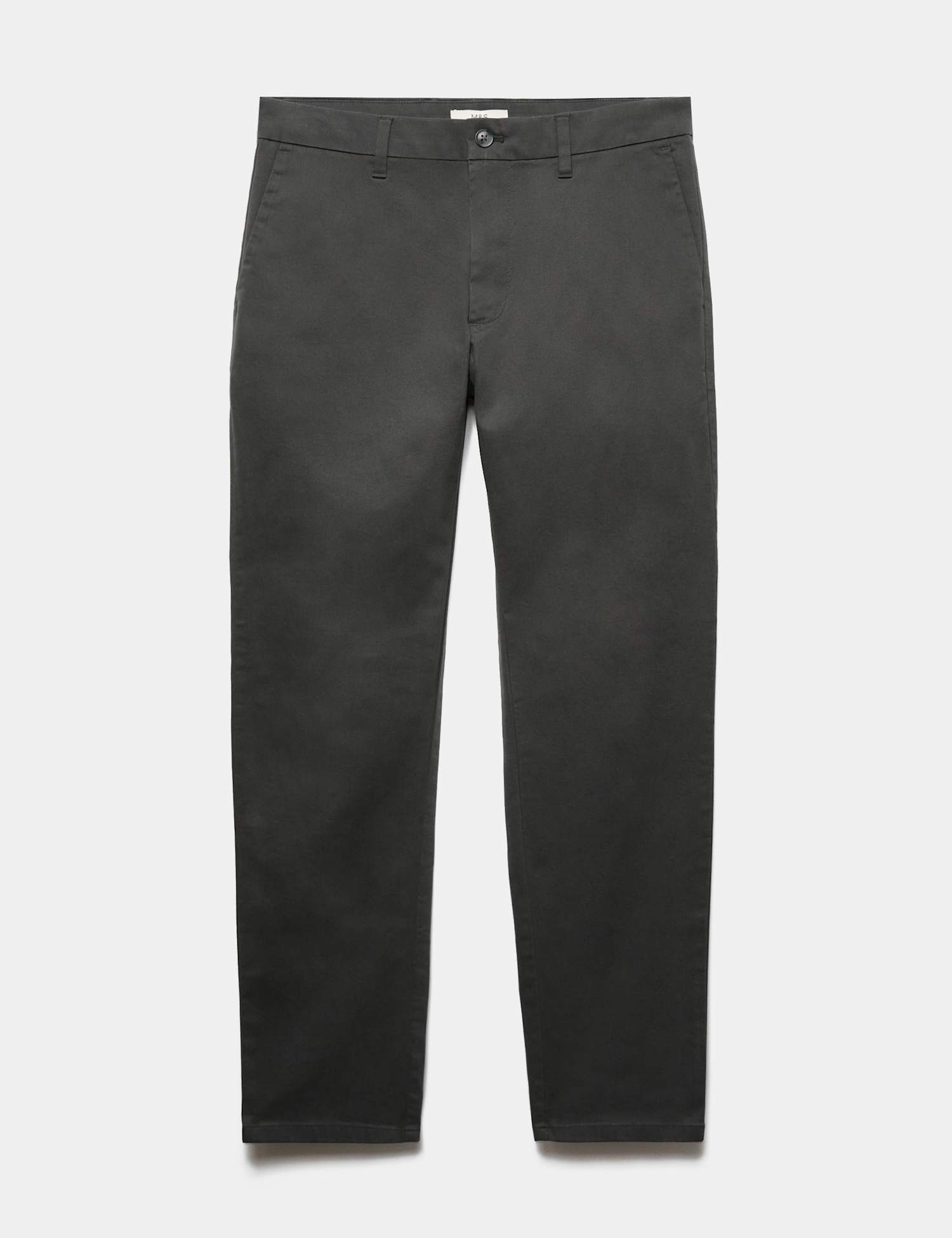 M&S Slim Fit Cotton Rich Stretch Chinos Dark Pewter