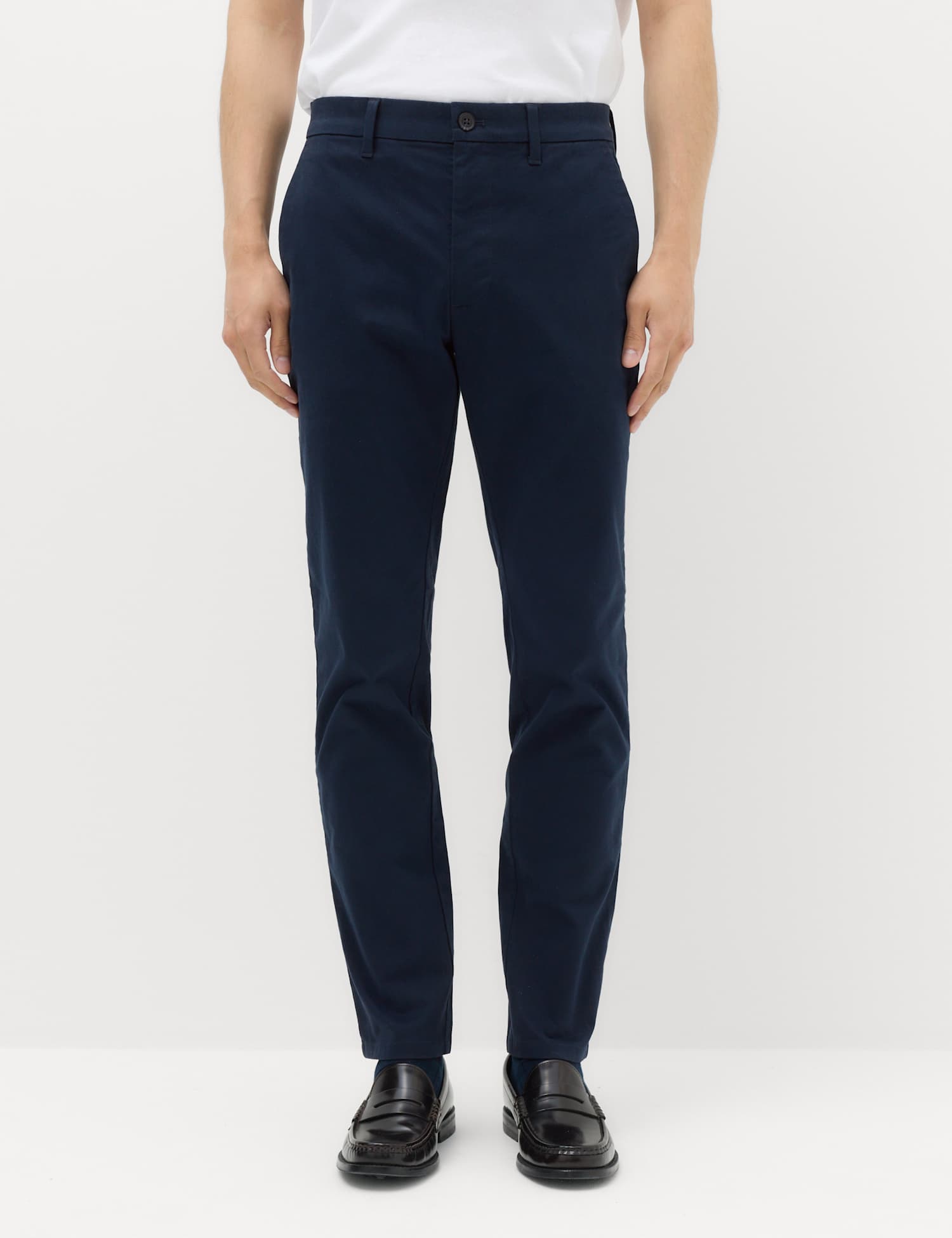 M&S Slim Fit Cotton Rich Stretch Chinos Navy
