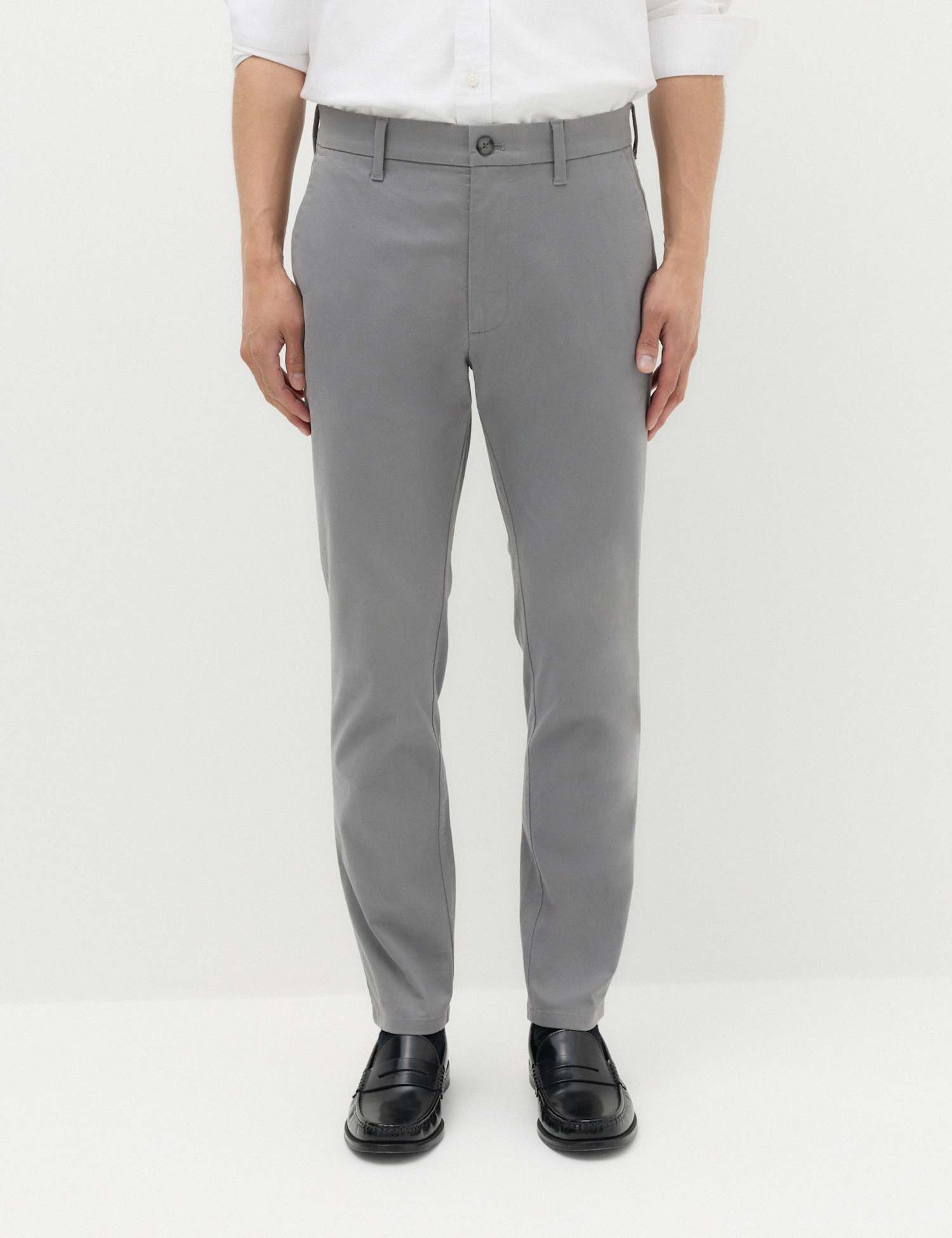 M&S Slim Fit Cotton Rich Stretch Chinos Ash Grey