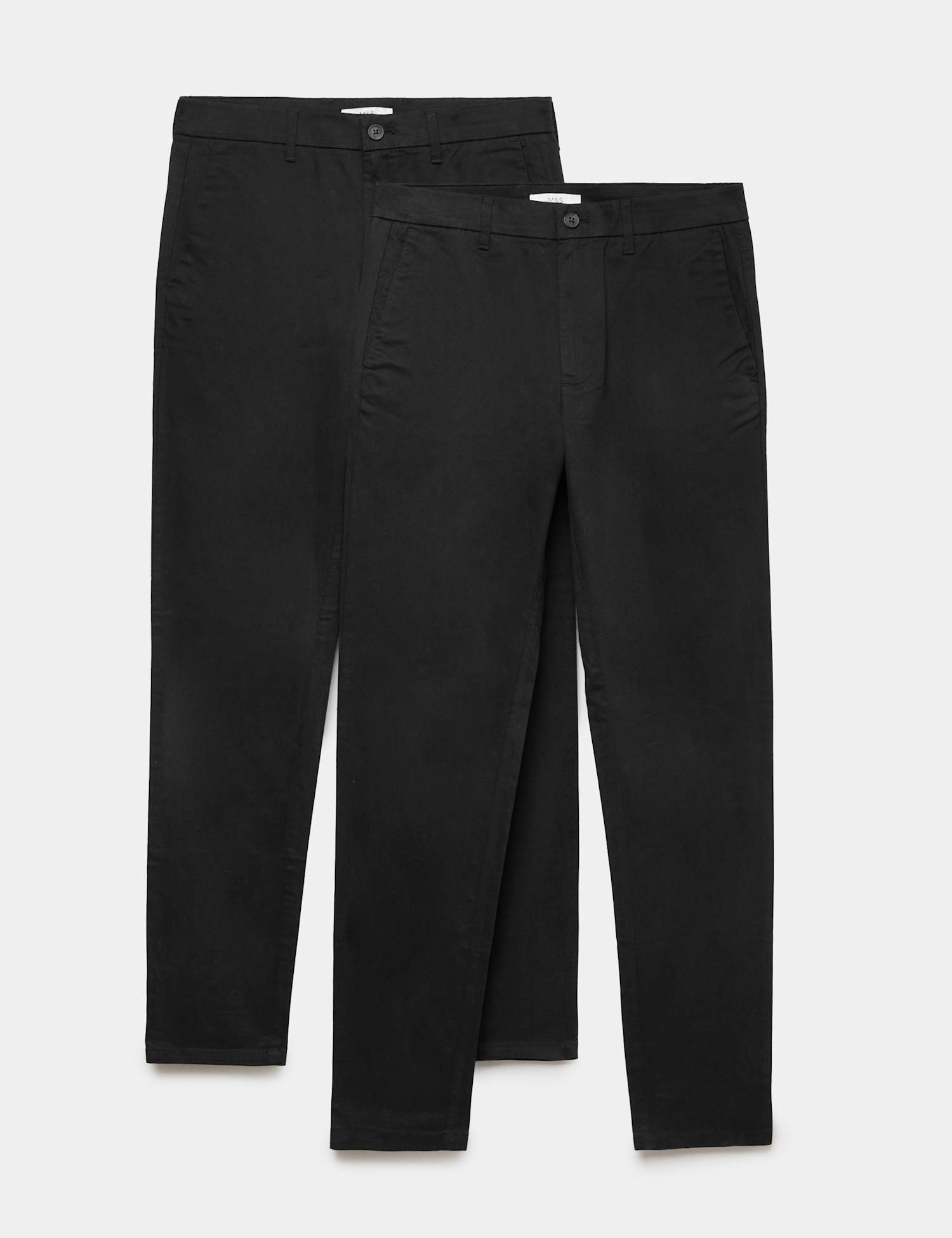 M&S 2 Pack Slim Fit Stretch Chinos Black