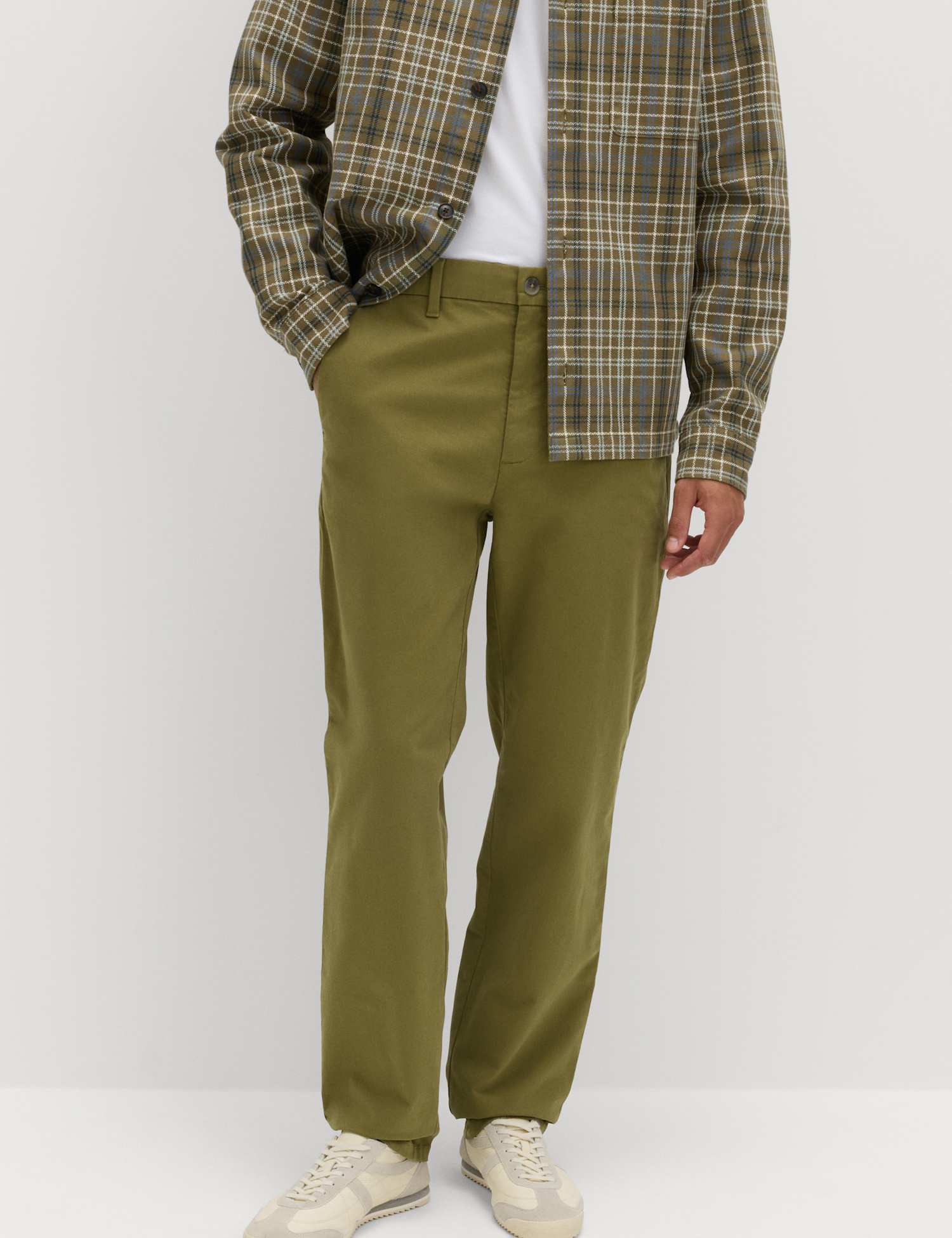 M&S Regular Fit Stretch Chinos Olive