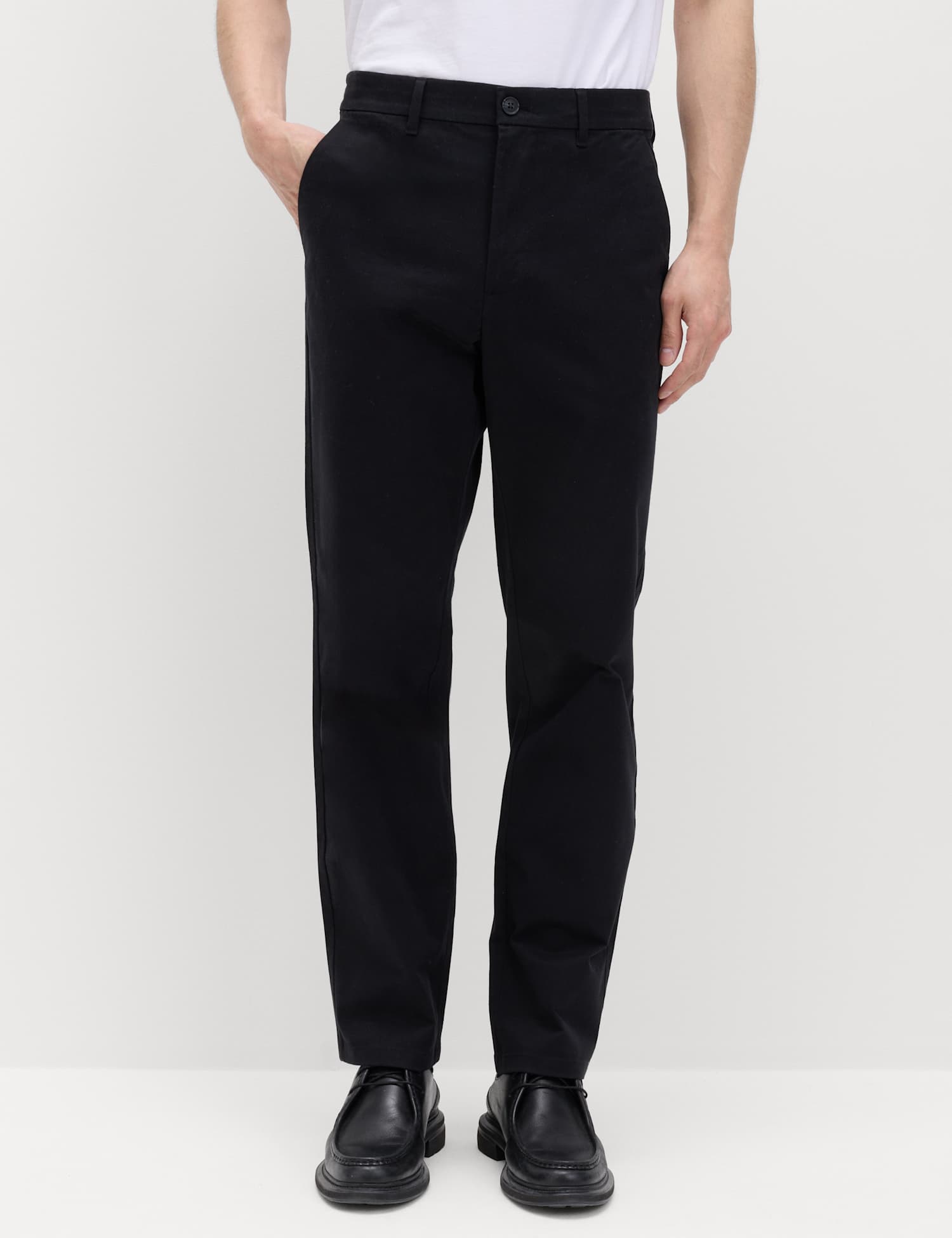 M&S 2 Pack Half Elasticated Waist Stretch Chinos Black