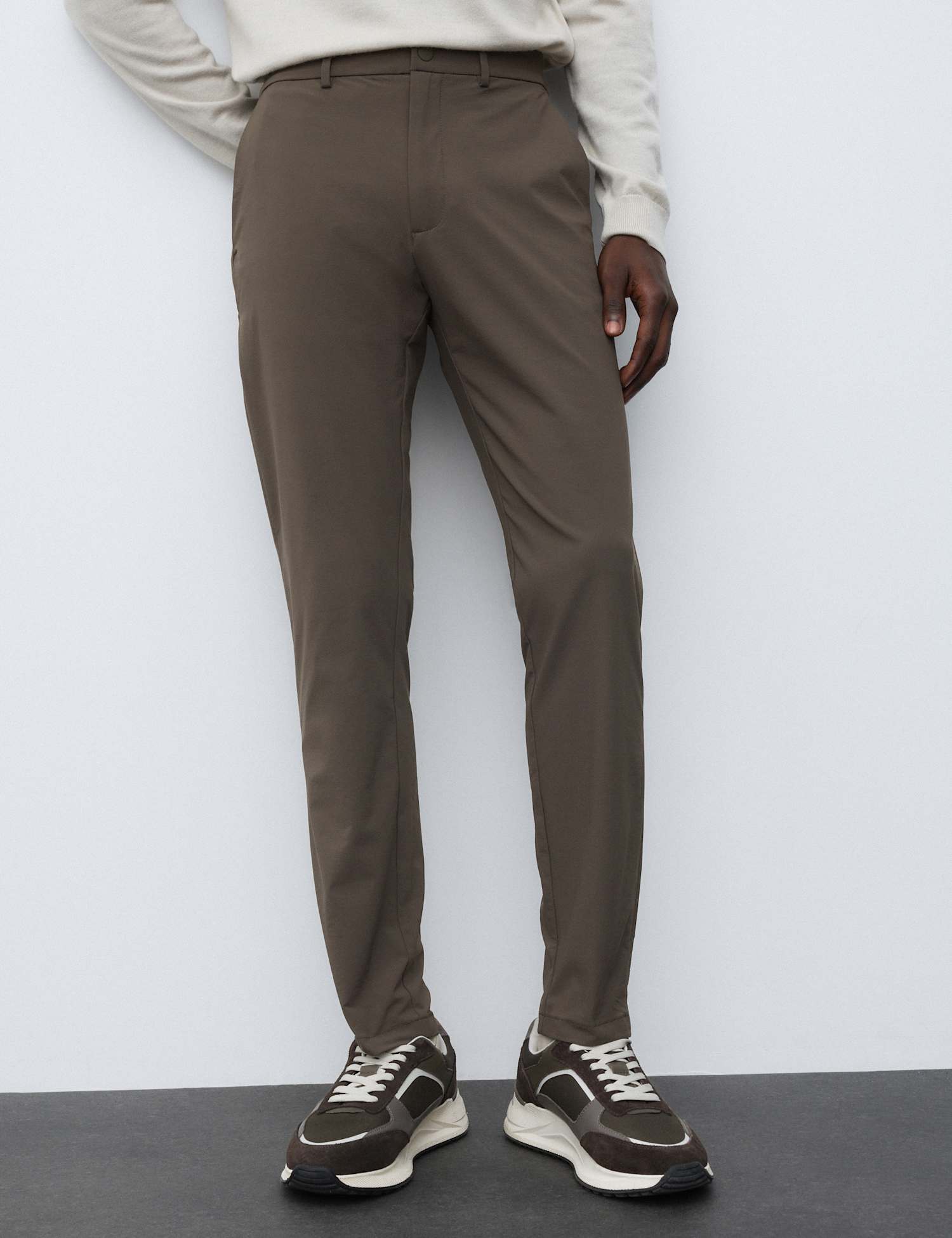 Autograph Slim Fit Trousers Dark Taupe