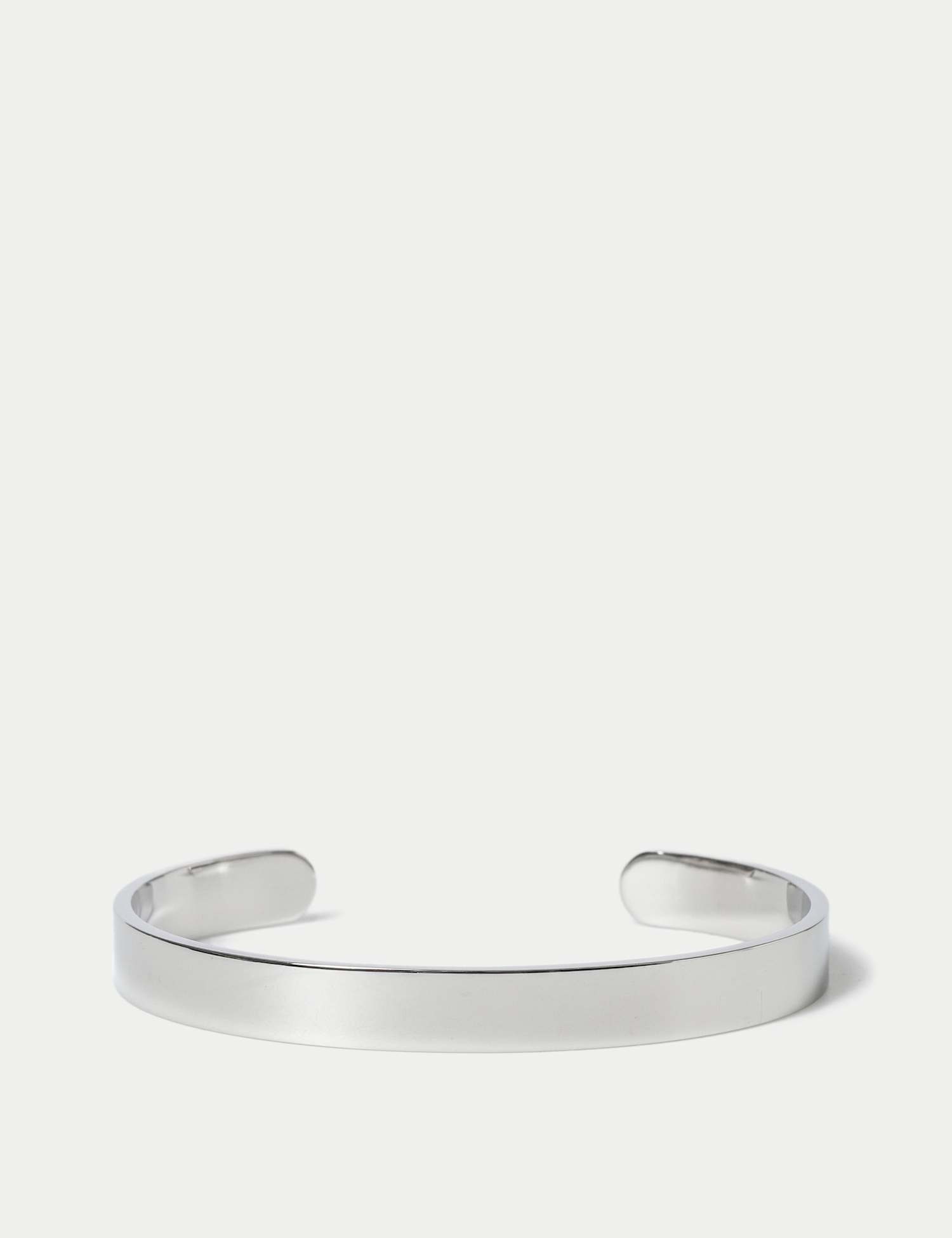 M&S Stainless Steel Silver Tone Open Cuff Bracelet Silver