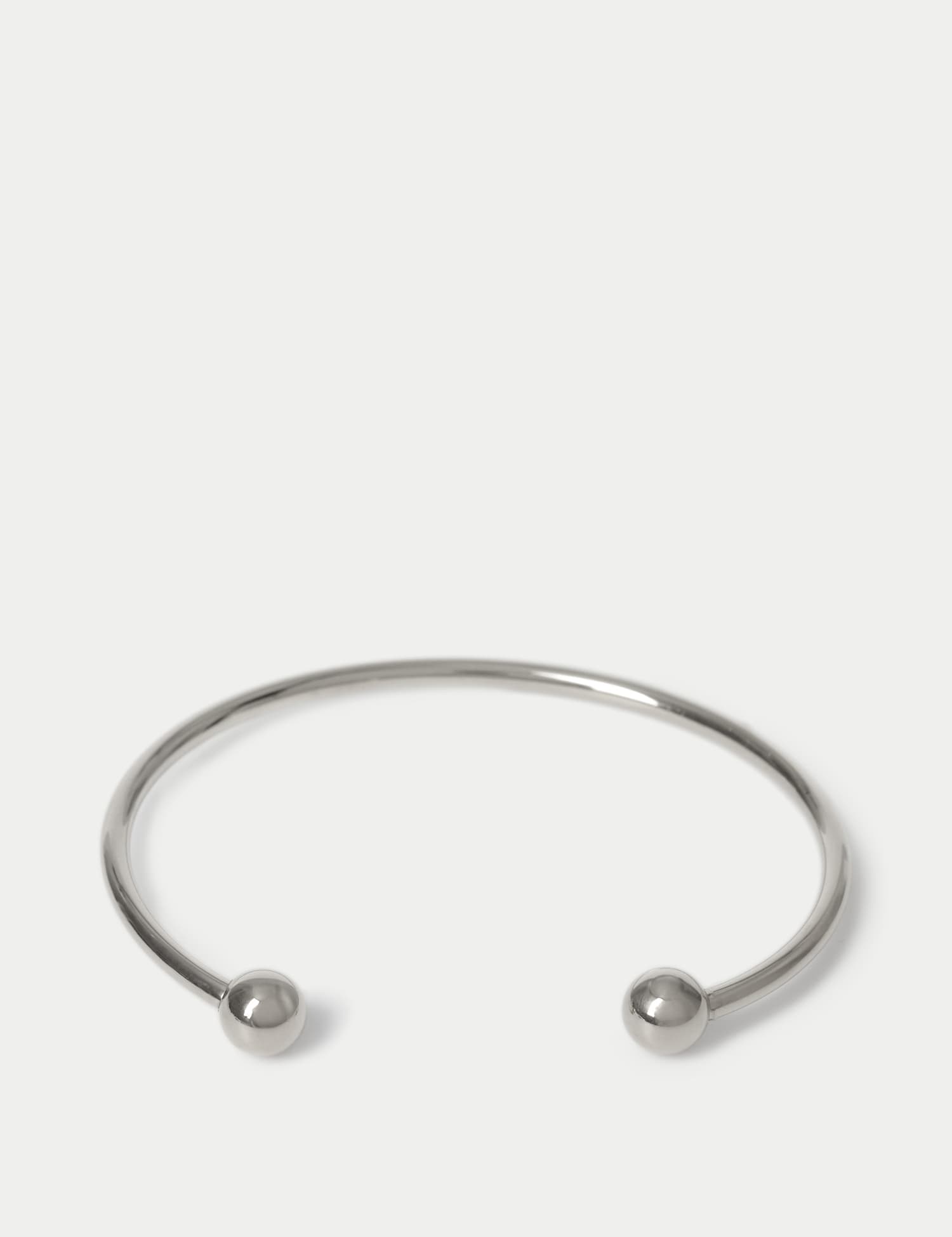 M&S Stainless Steel Gold Tone Ball Cuff Bracelet Silver