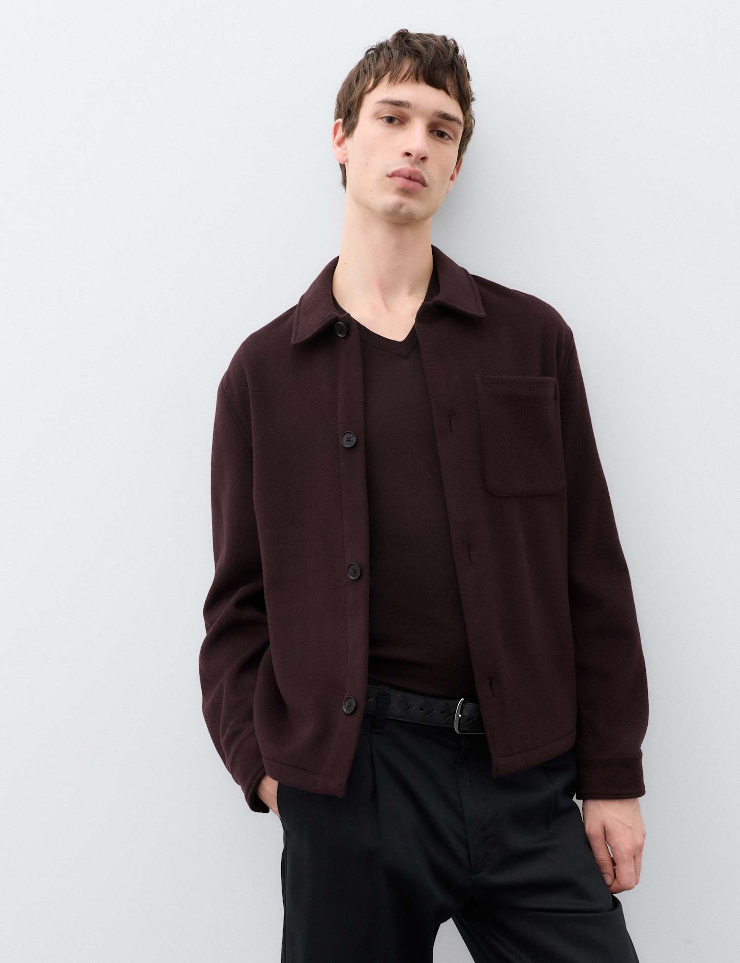 Autograph Regular Fit Wool Rich Overshirt Teak