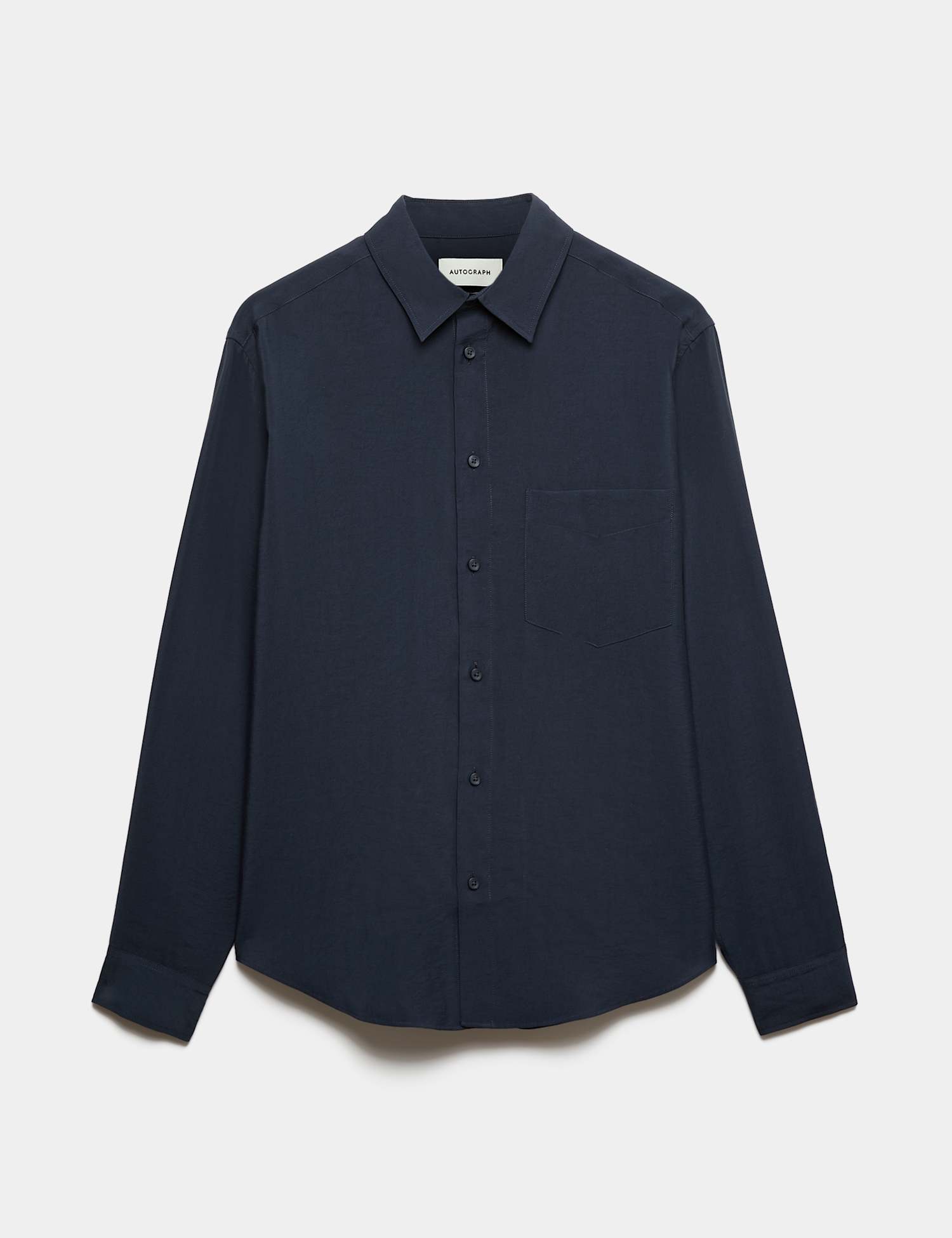 Autograph Long Sleeve Shirt with Chest Pocket Navy