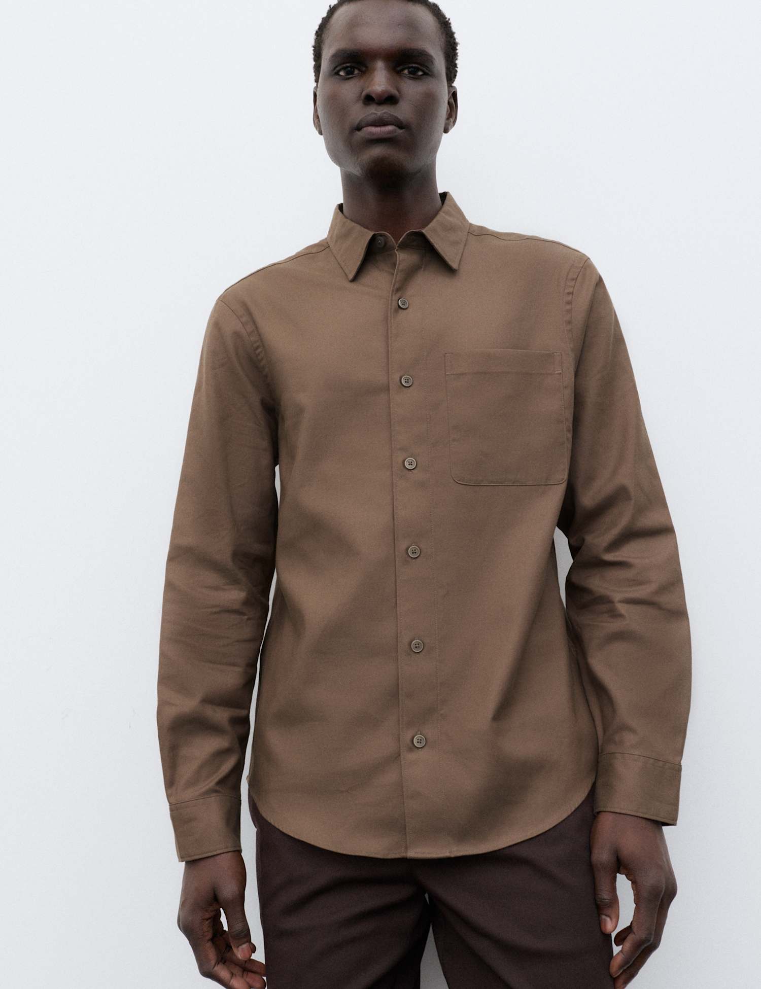 Autograph Lyocell Blend Regular Fit Shirt Truffle