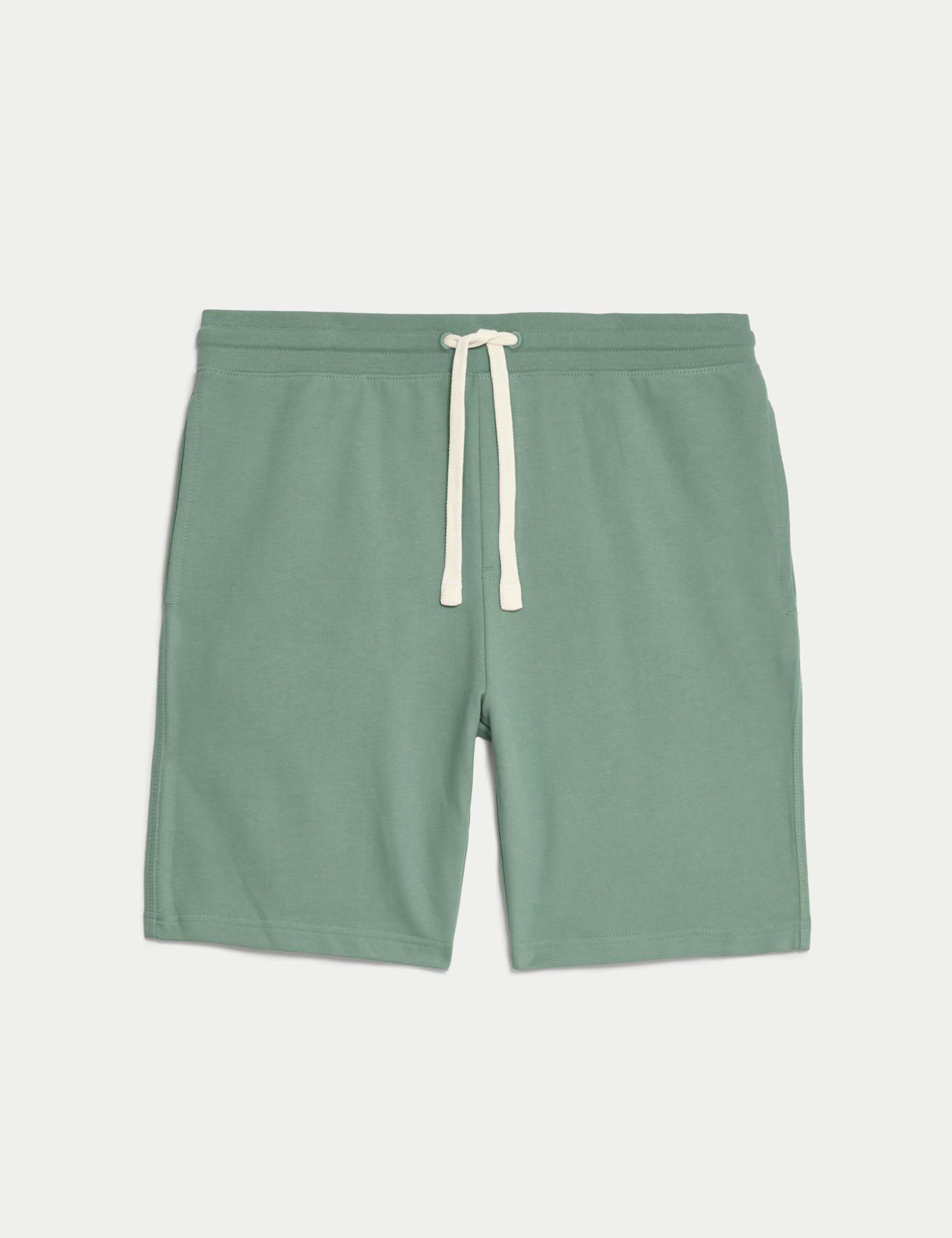 M&S Pure Cotton Drawstring Jersey Shorts Medium Green