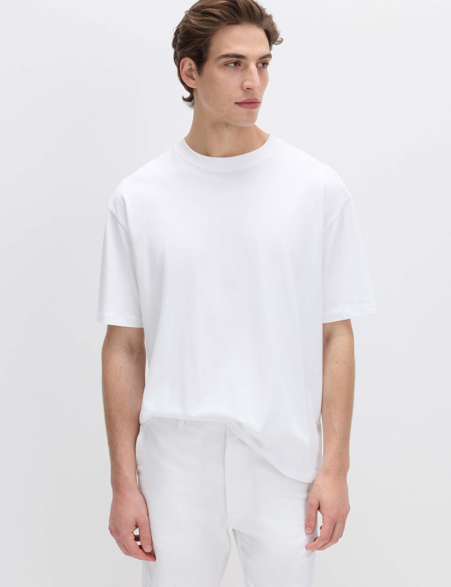 M&S Pure Cotton Oversized Midweight T-Shirt White