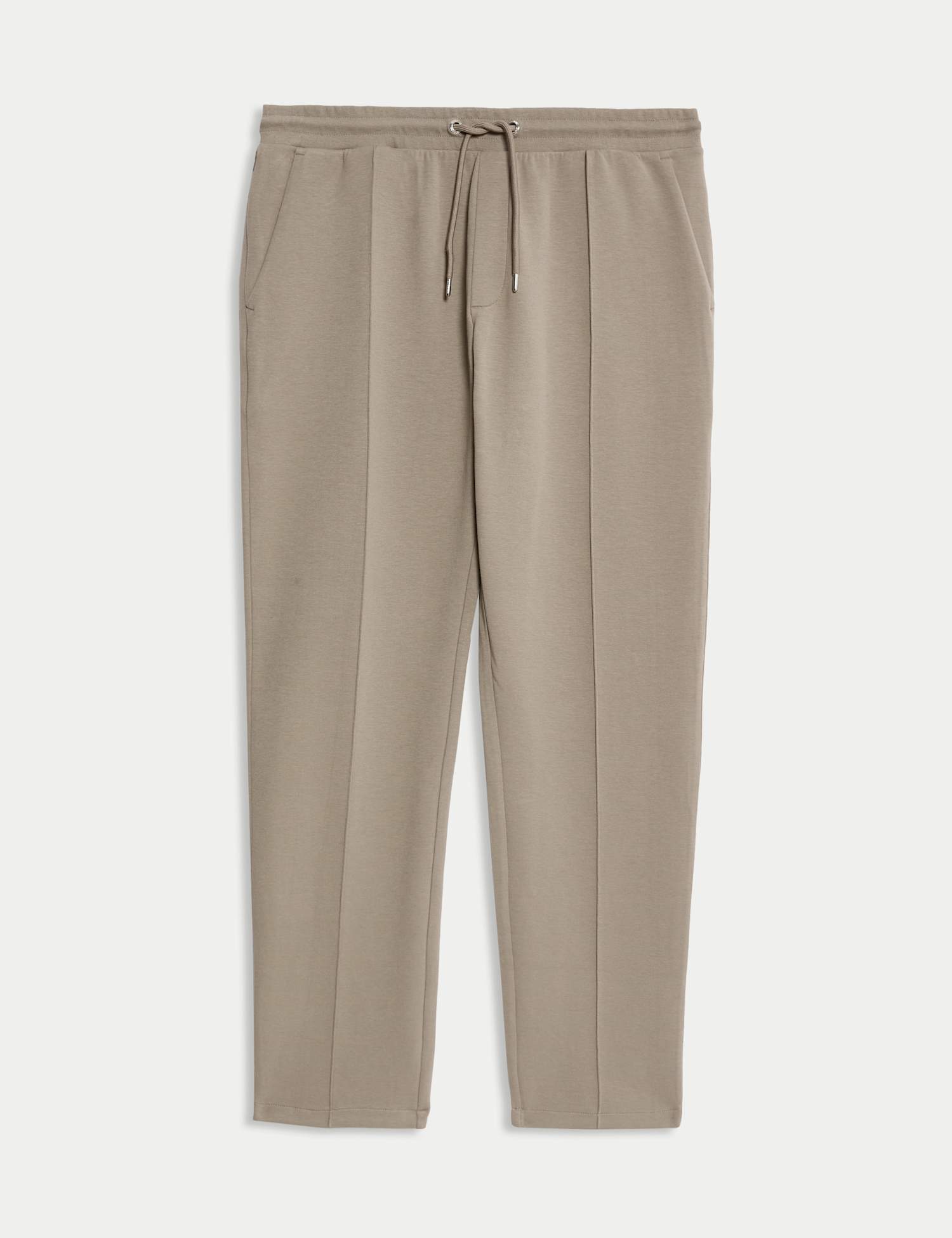 Autograph Cotton Rich Pintuck Straight Leg Joggers Cappuccino