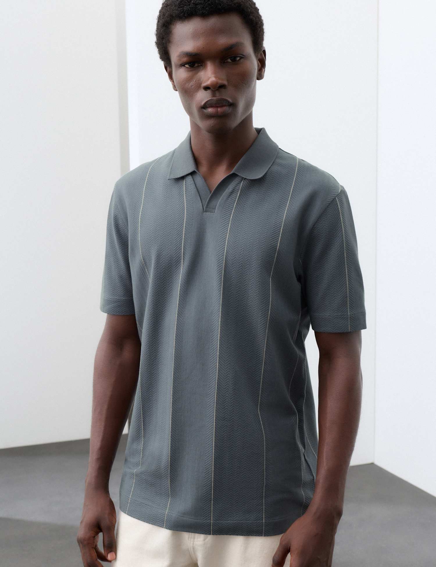 Autograph Supima� Cotton Rich Striped Polo Shirt Gunmetal