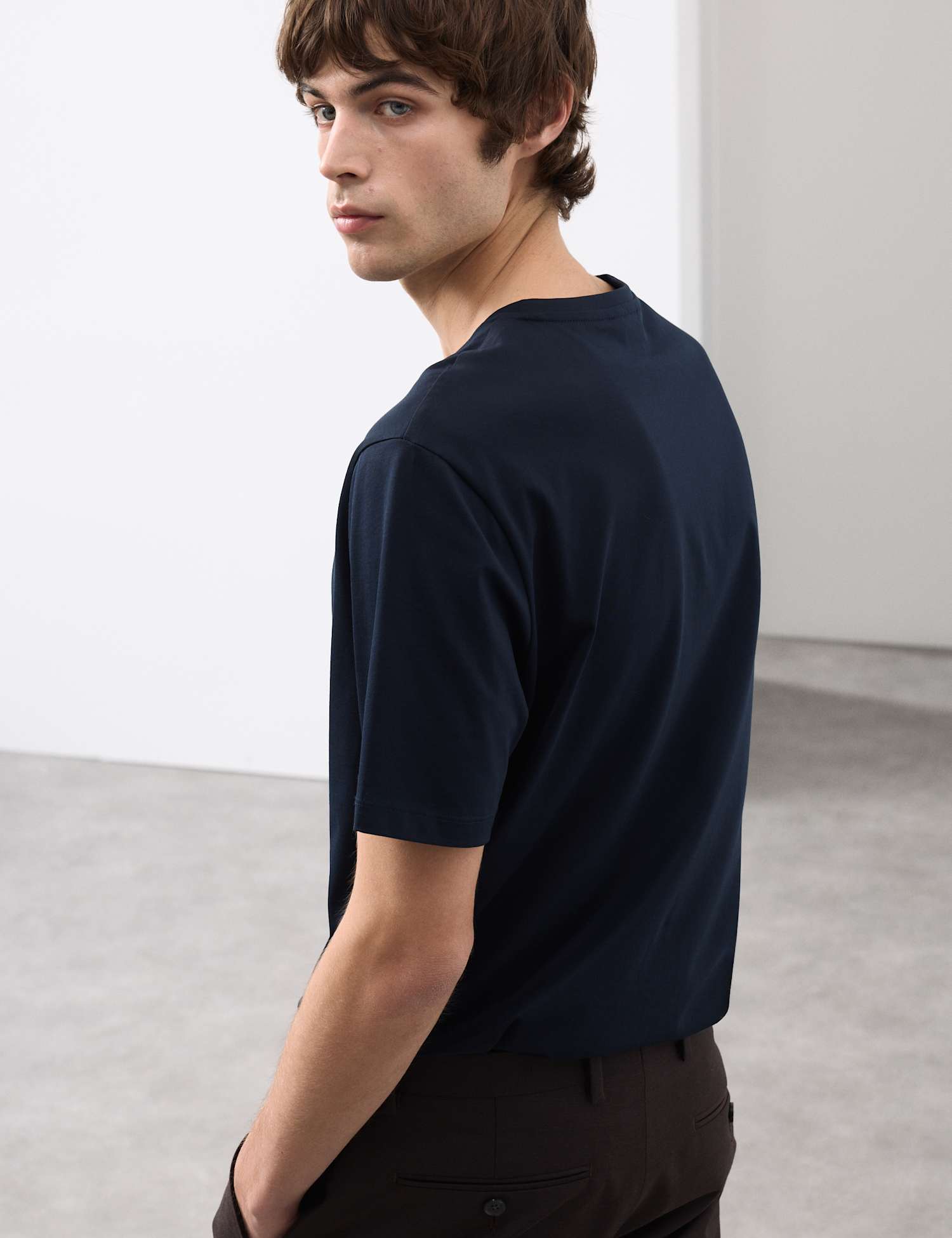 Autograph Pure Supima� Cotton V-Neck T-Shirt Dark Navy