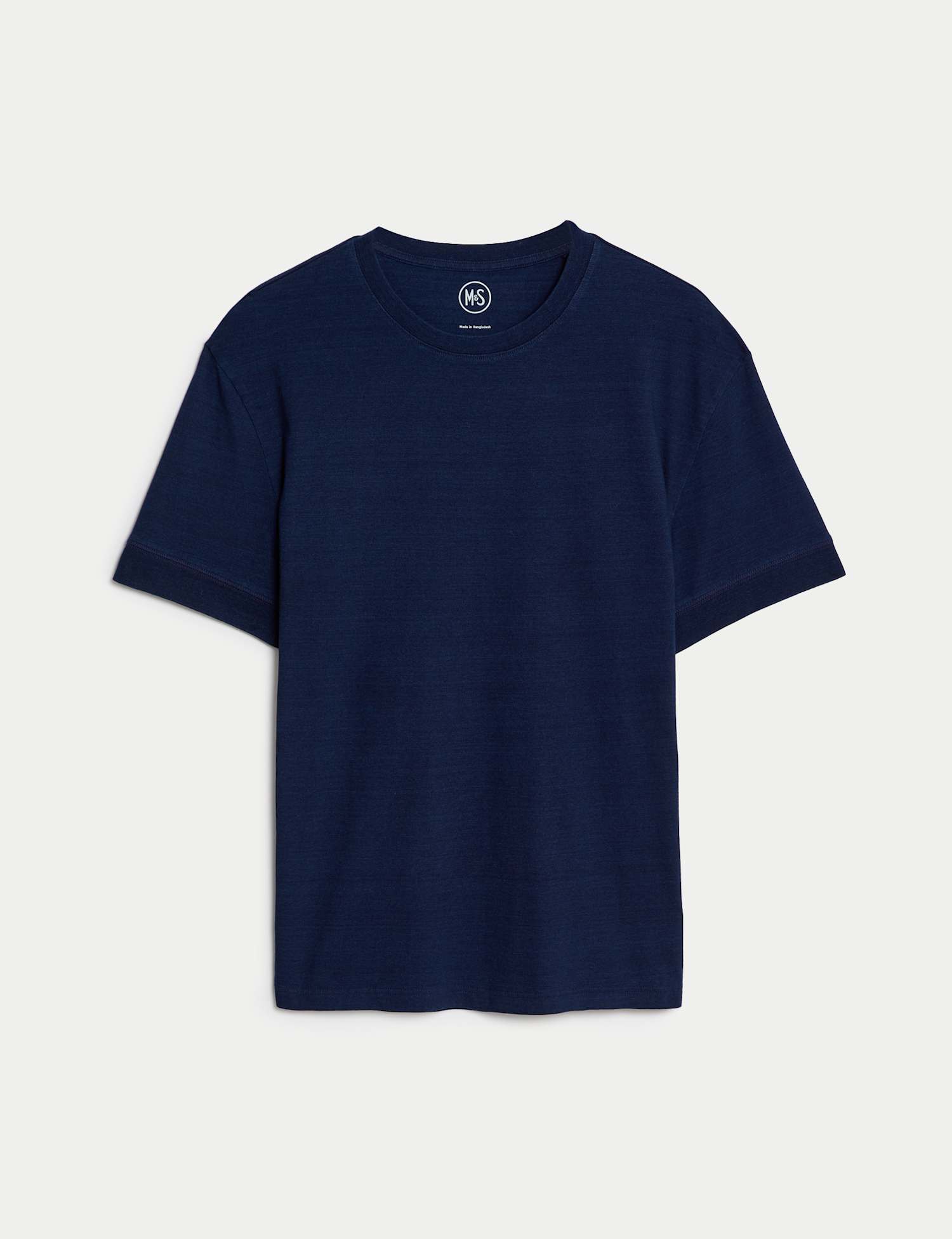 M&S Pure Cotton Crew Neck T-Shirt Dark Indigo