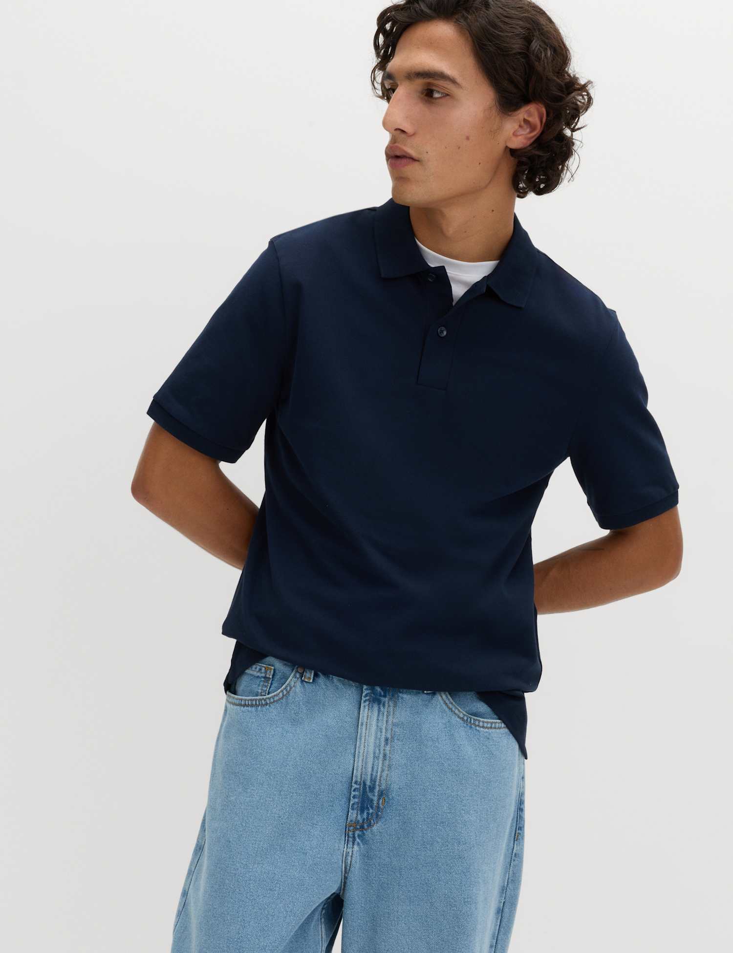 M&S Ultimate Pique Polo Shirt Dark Navy