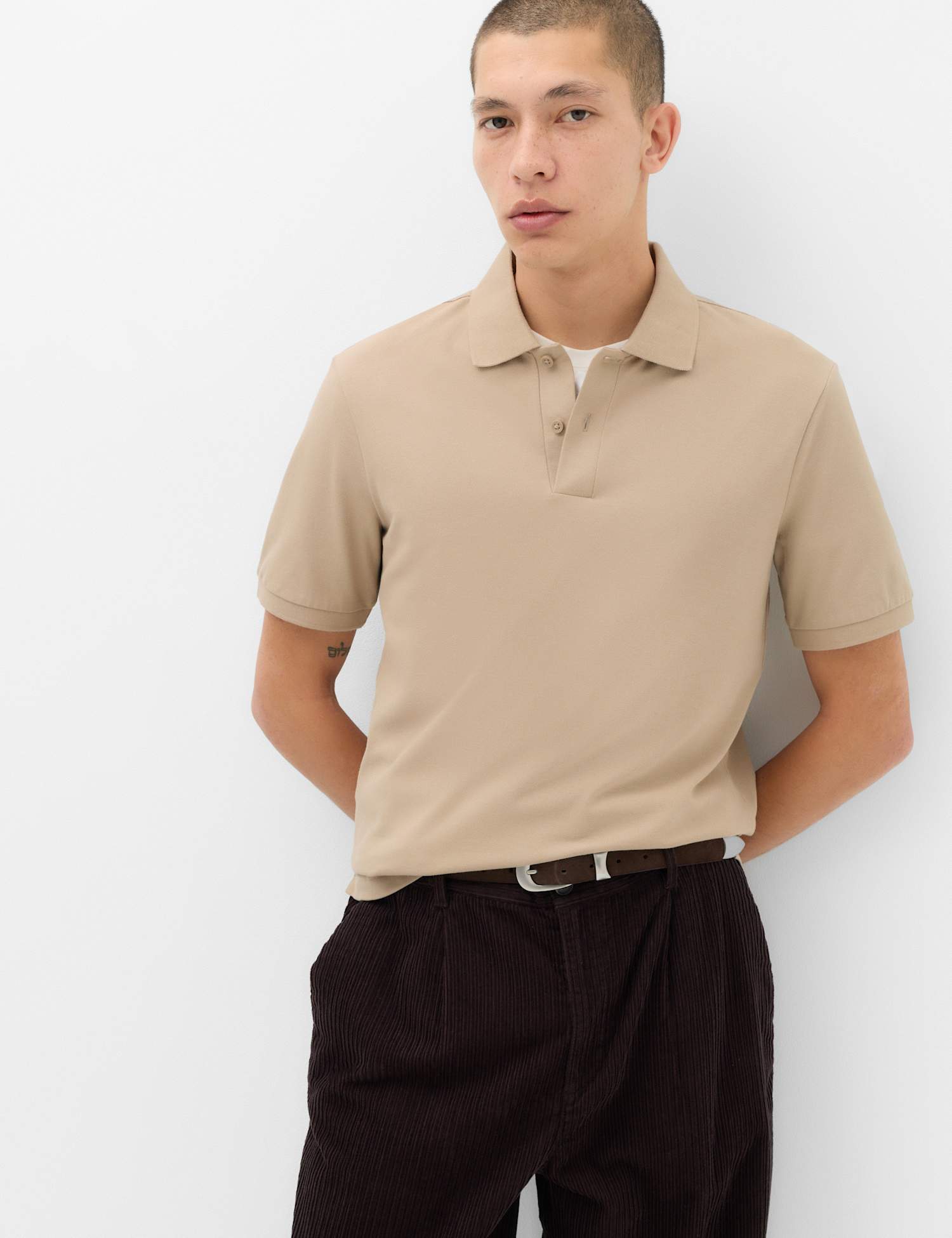 M&S Ultimate Pique Polo Shirt Hessian
