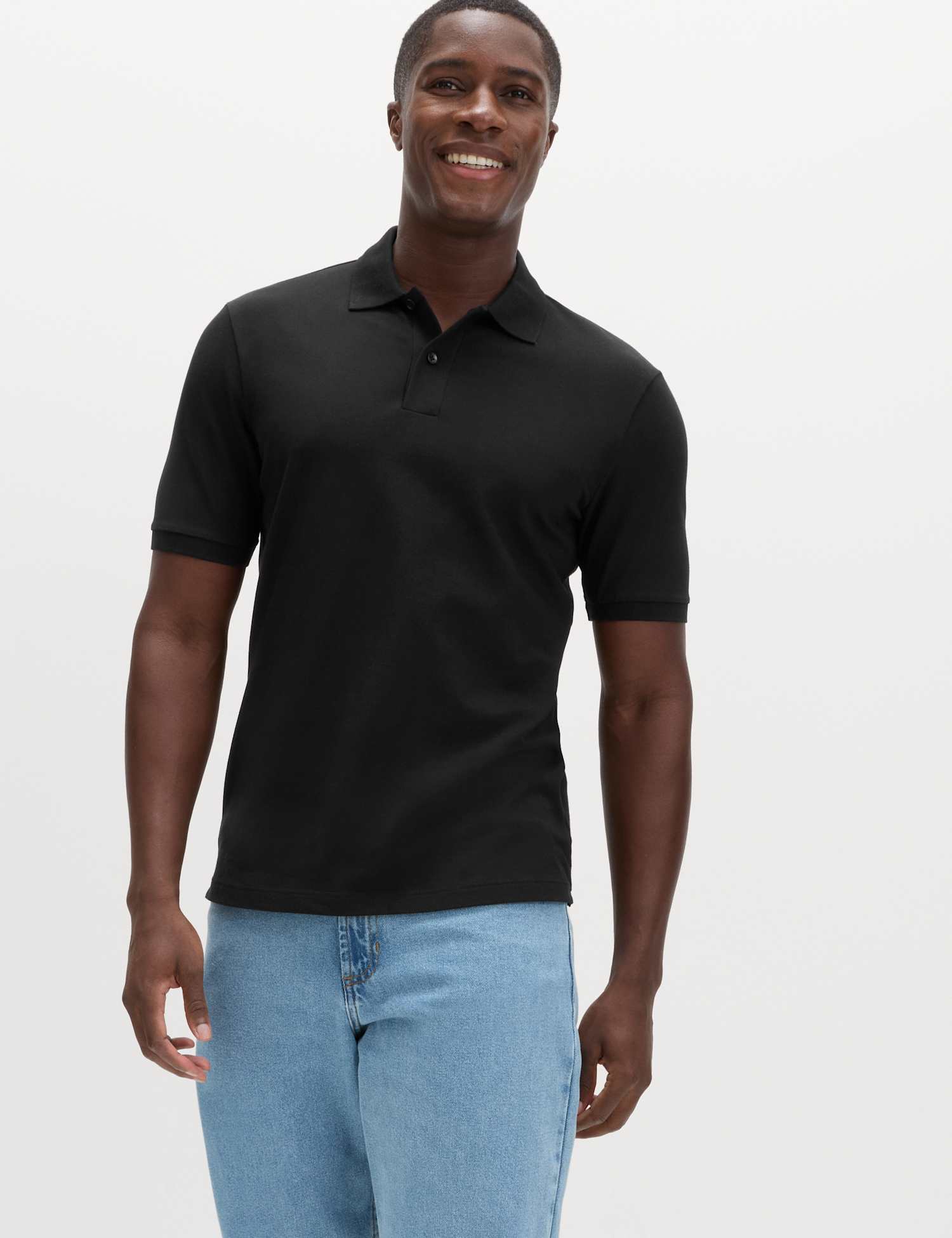 M&S Ultimate Pique Polo Shirt Black