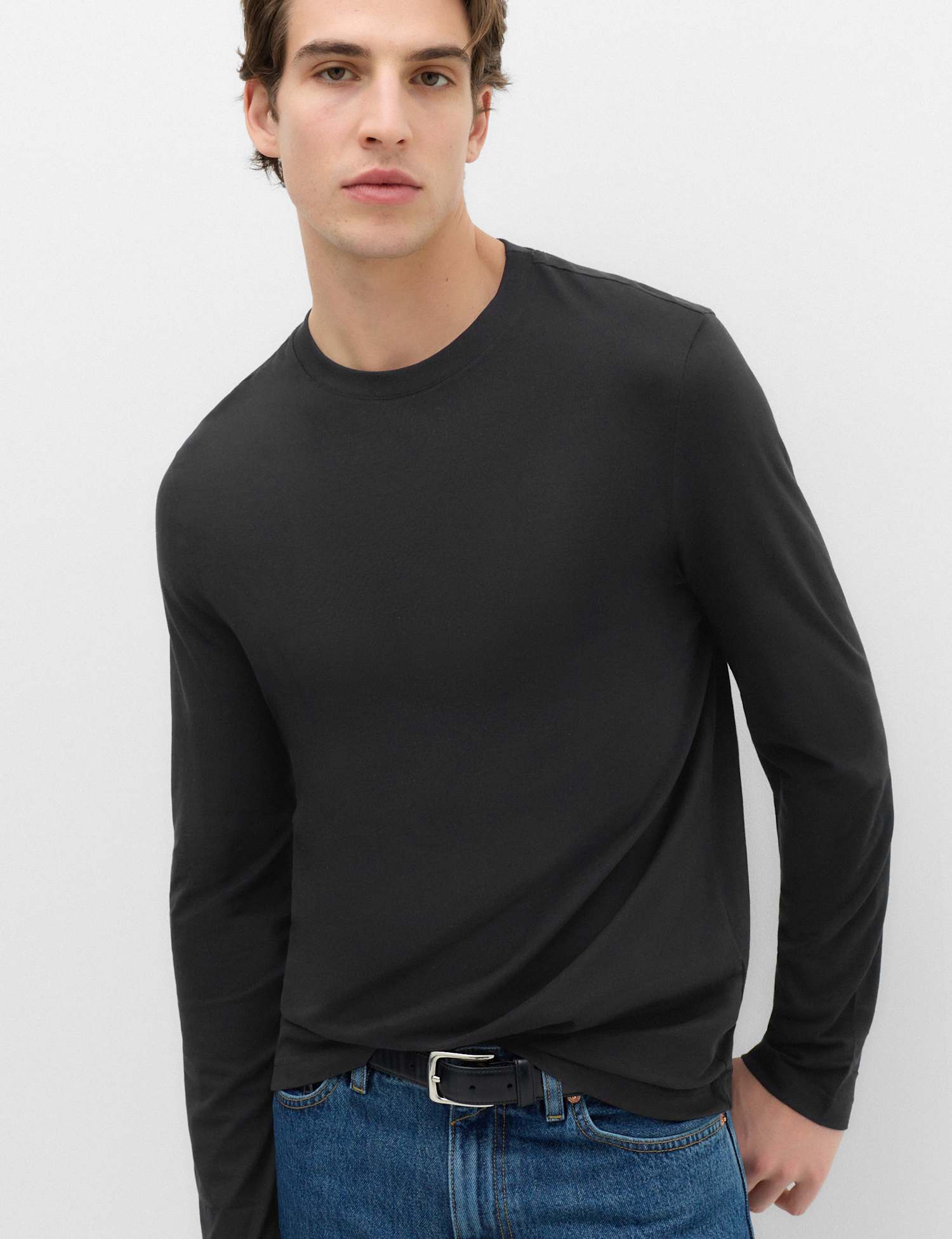 M&S Pure Cotton Crew Neck T-Shirt Black