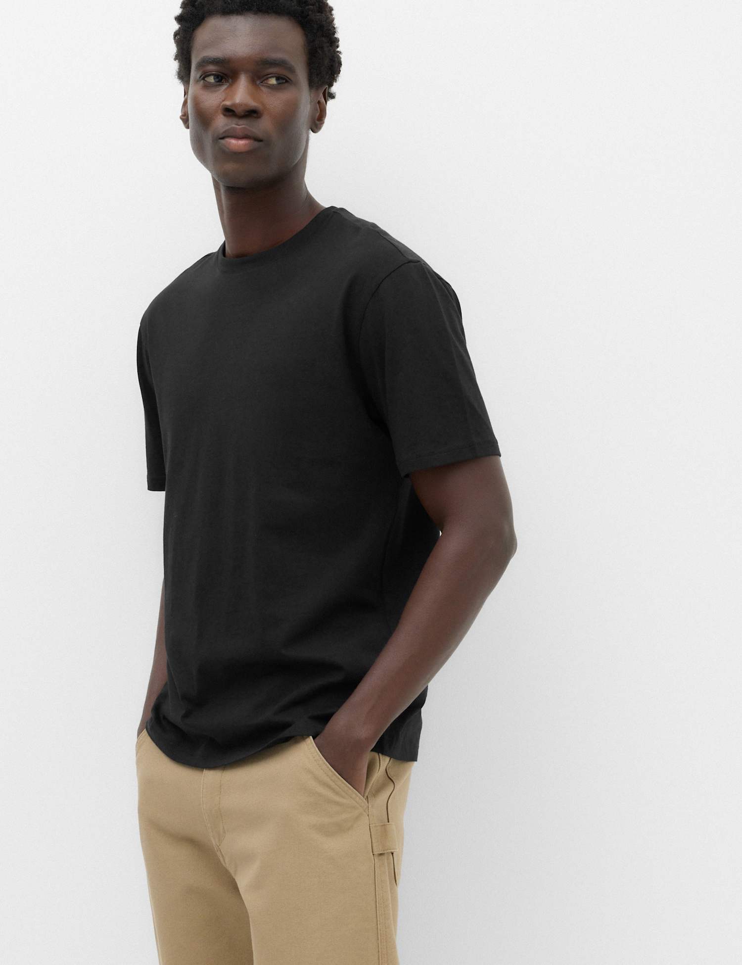 M&S Relaxed Fit Pure Cotton T shirt Black