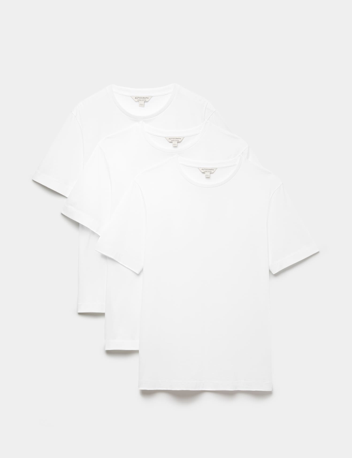 Autograph 3 Pack Pure Supima� Cotton T-Shirts White