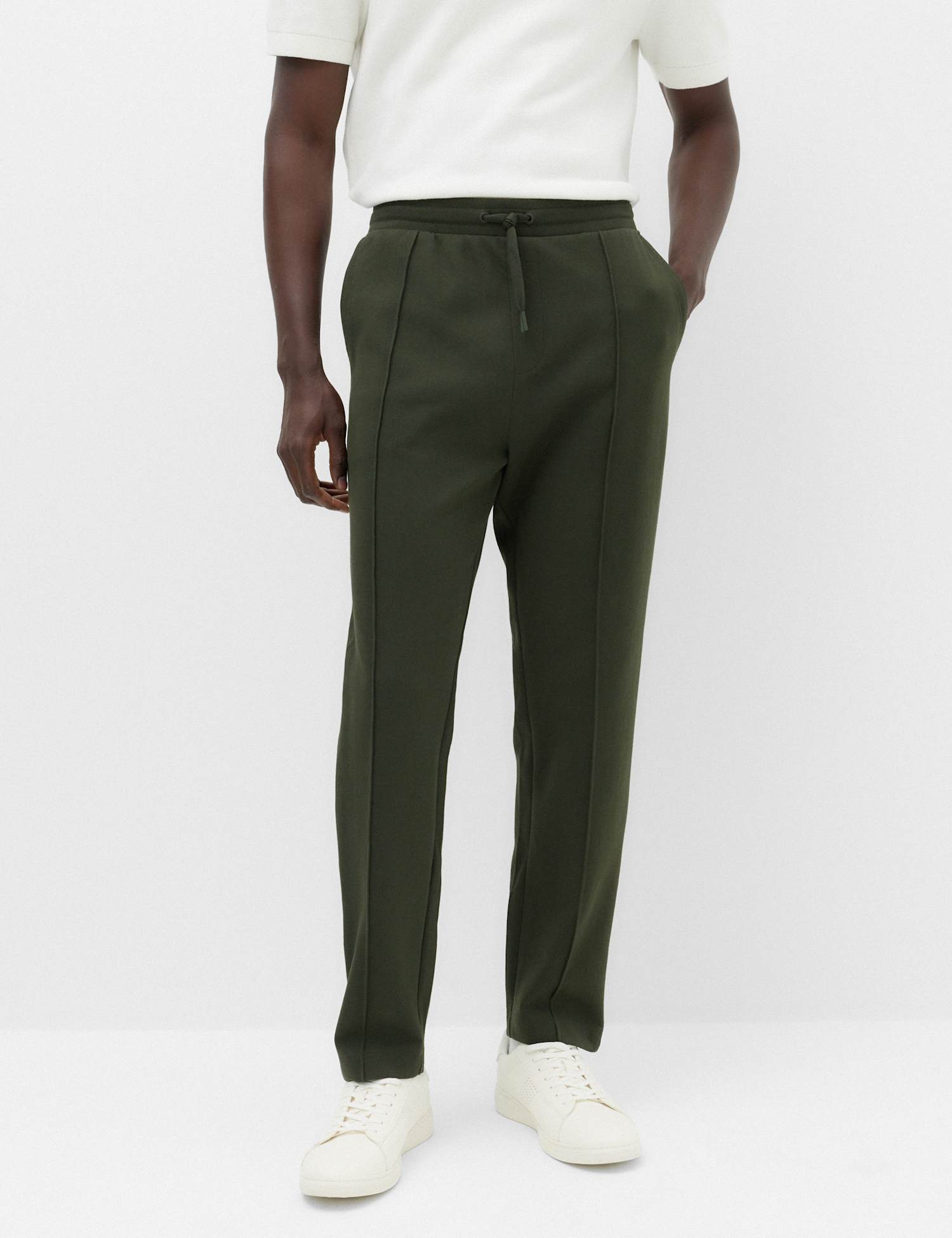 M&S Ultimate Cotton Rich Straight Leg Joggers Dark Khaki