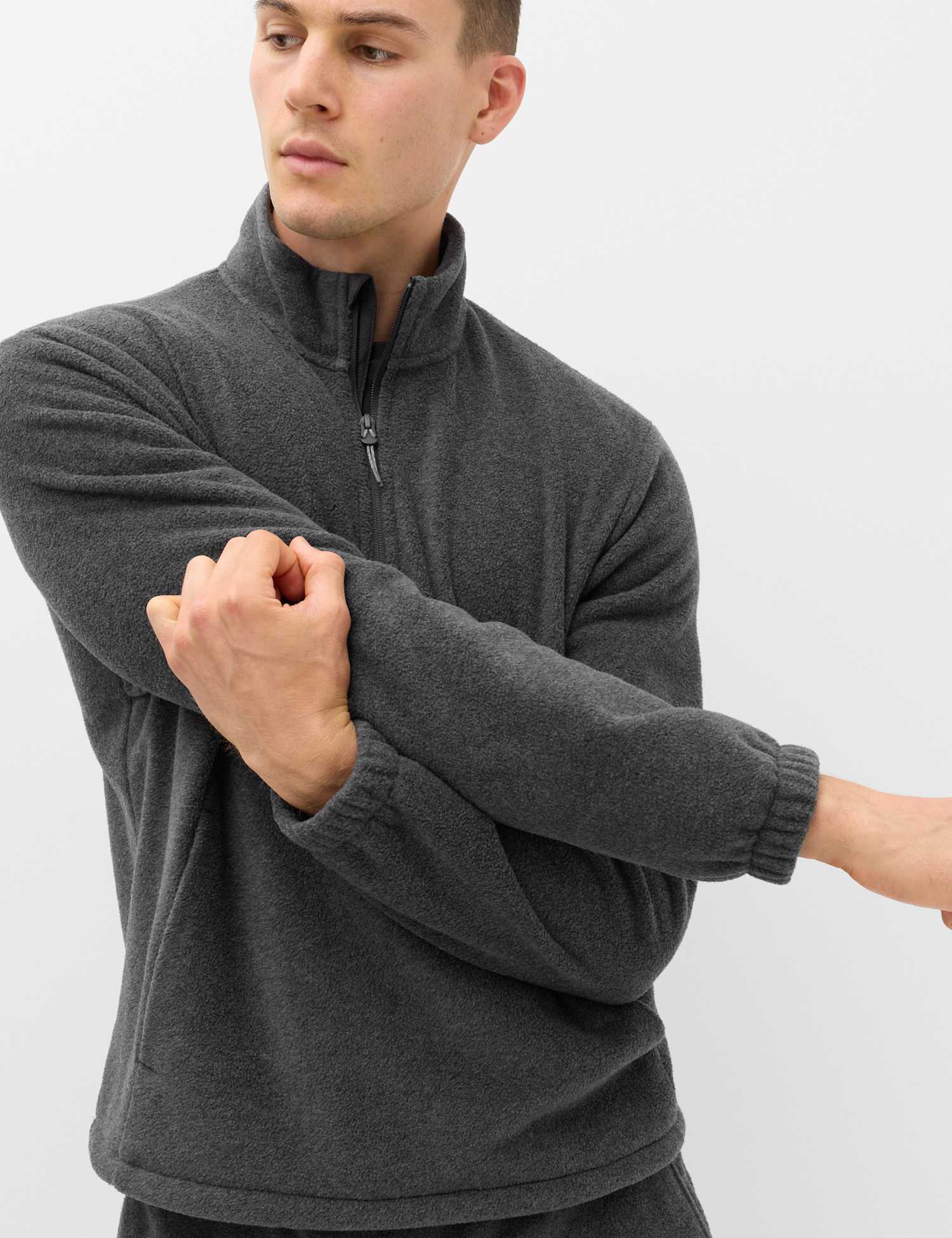 Goodmove Half Zip Micro Fleece Charcoal