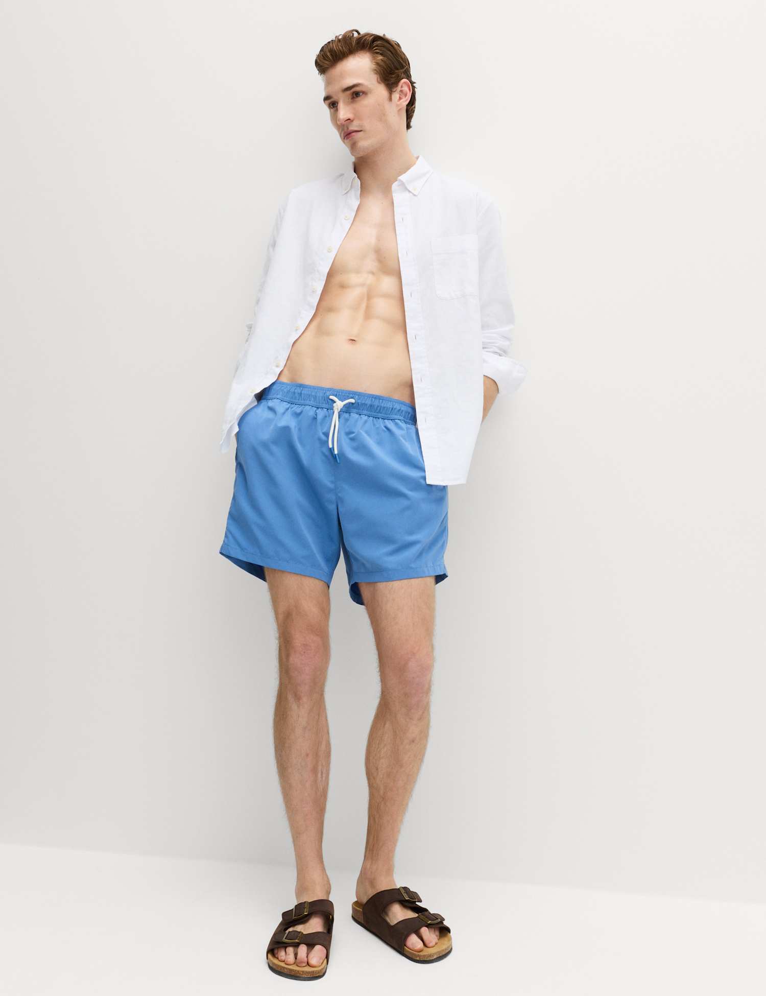 M&S Quick Dry Plain Swim Shorts Azure Blue