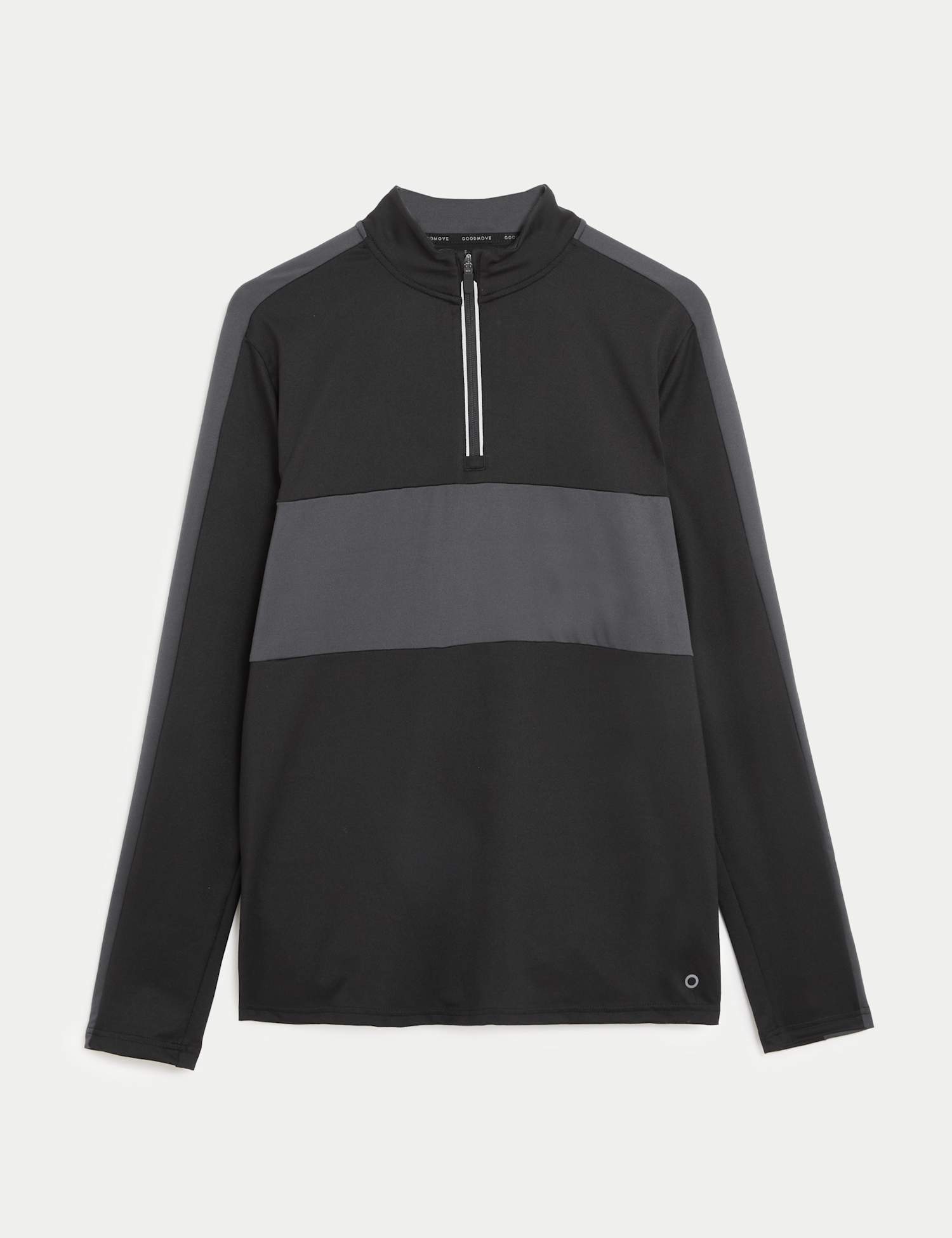 Goodmove Colour Block Half Zip Top Black Mix