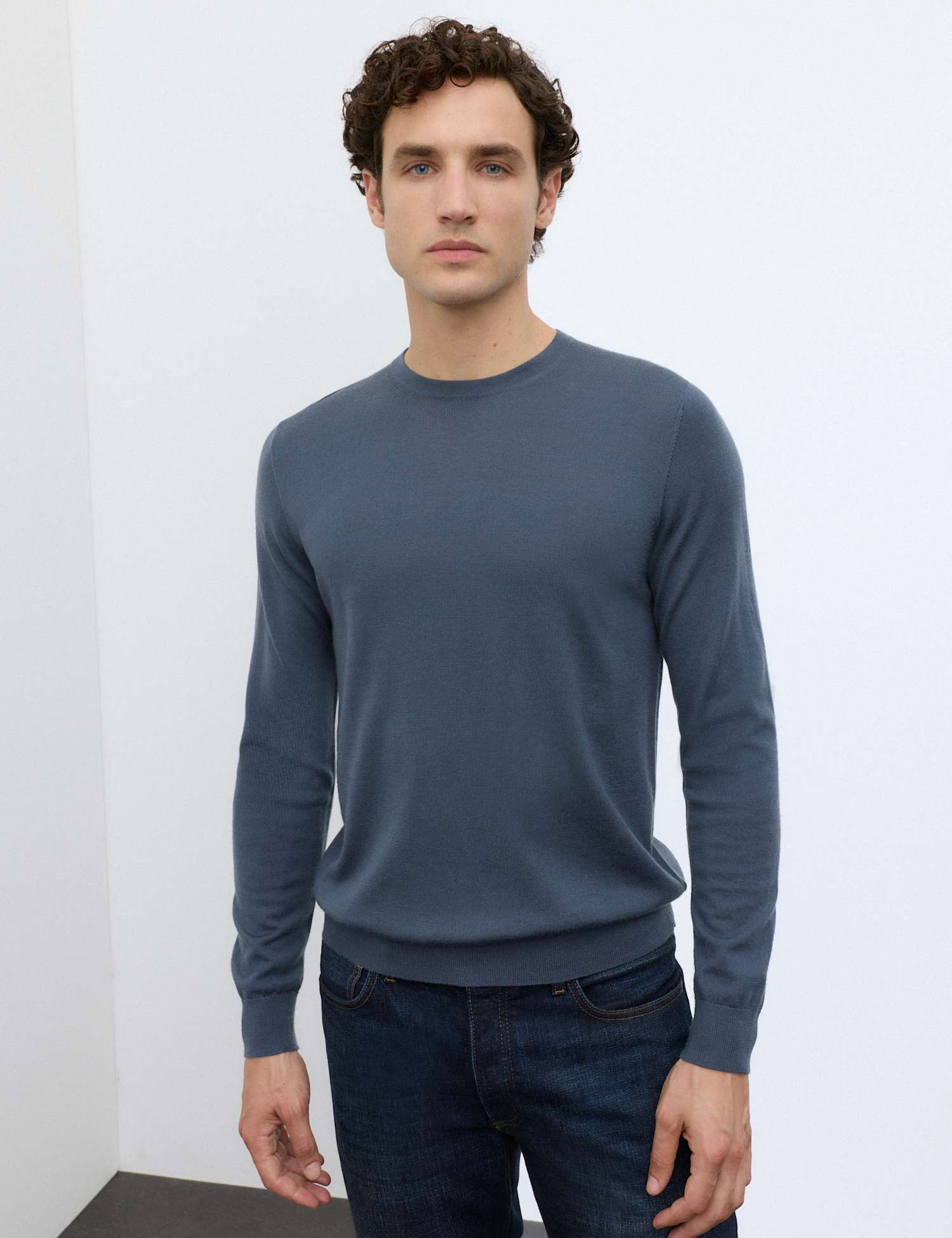 Autograph Pure Extra Fine Merino Wool Crew Neck Jumper Nightshade