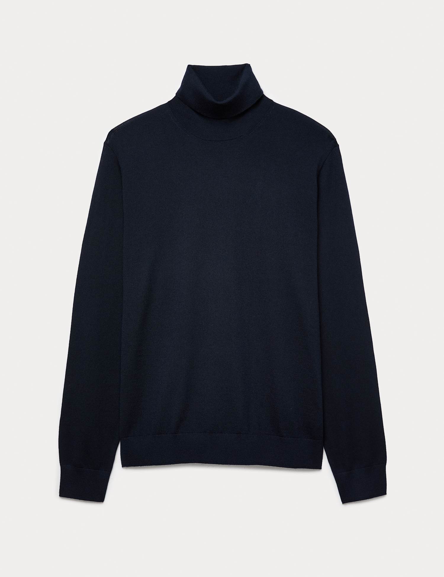 Autograph Pure Extra Fine Merino Wool Roll Neck Jumper Dark Navy