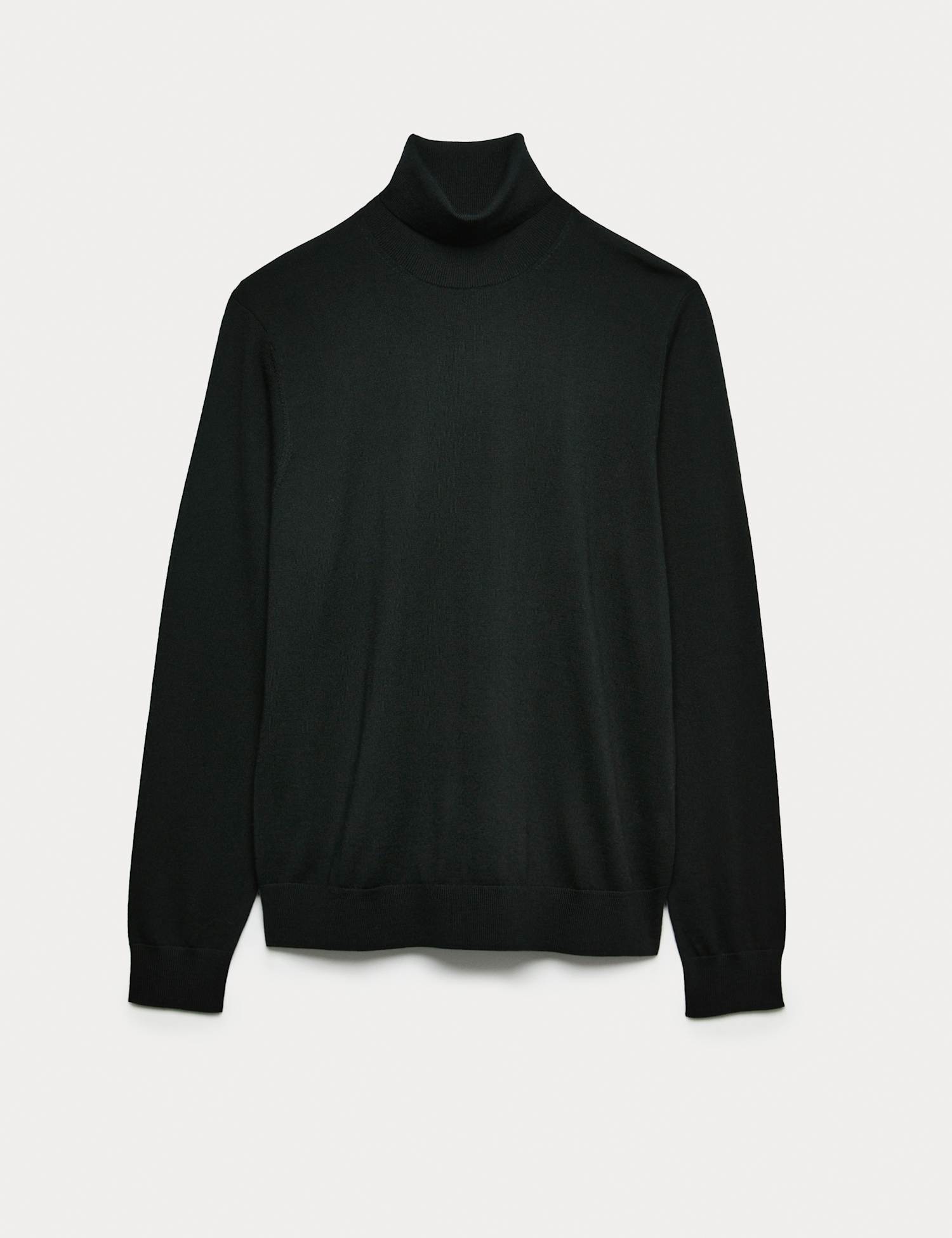 Autograph Pure Extra Fine Merino Wool Roll Neck Jumper Black