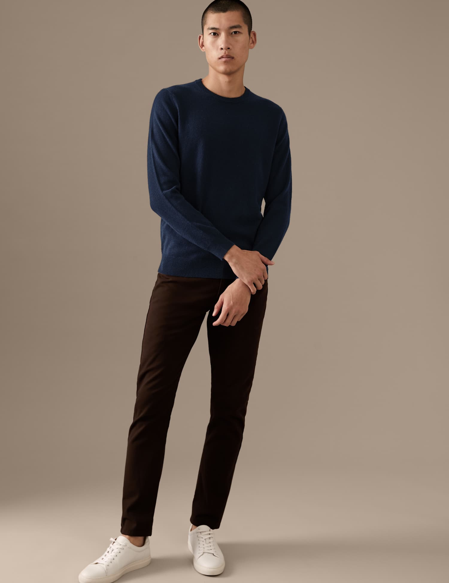 Autograph Pure Cashmere Crew Neck Jumper Midnight Navy