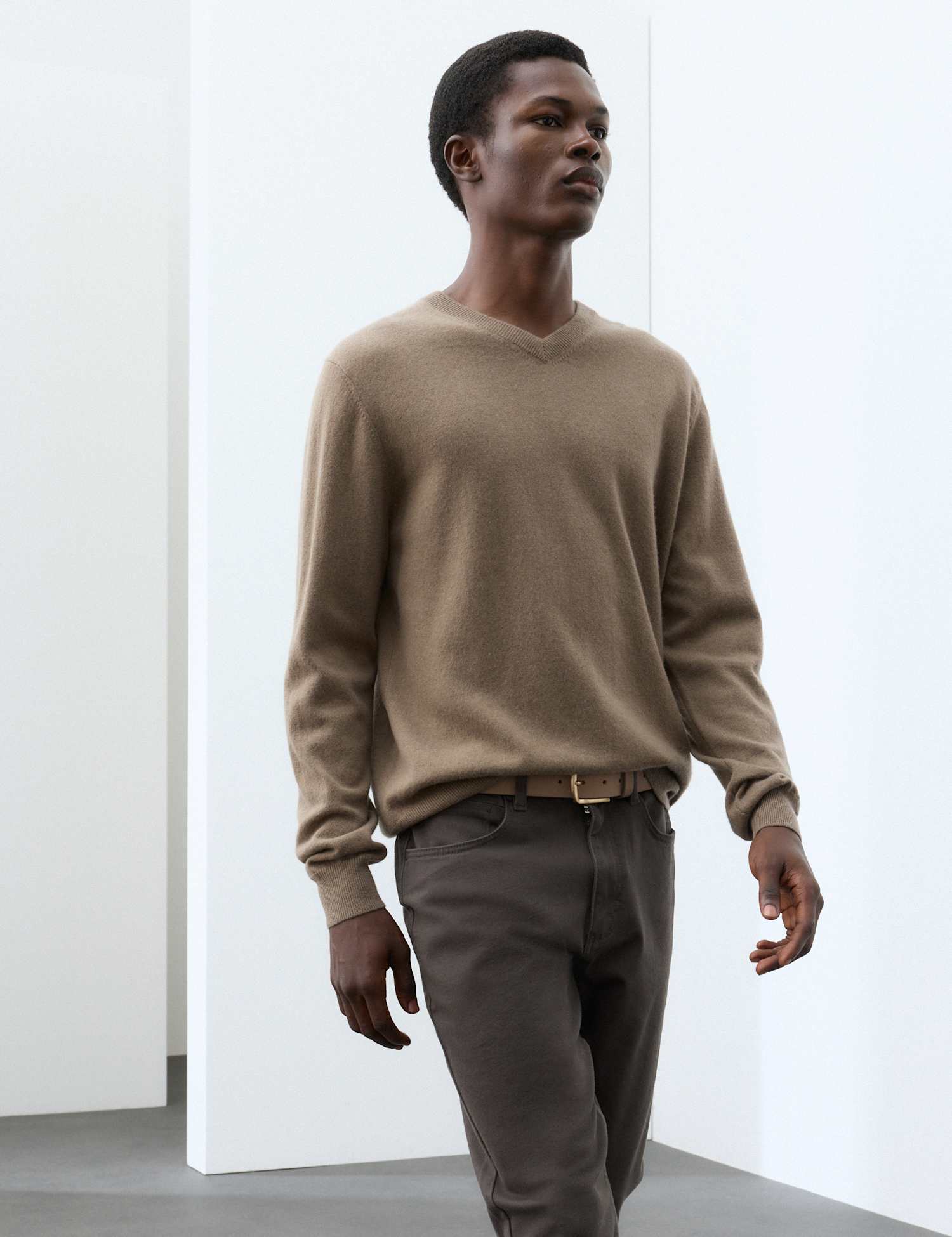 Autograph Pure Cashmere V-Neck Jumper Truffle