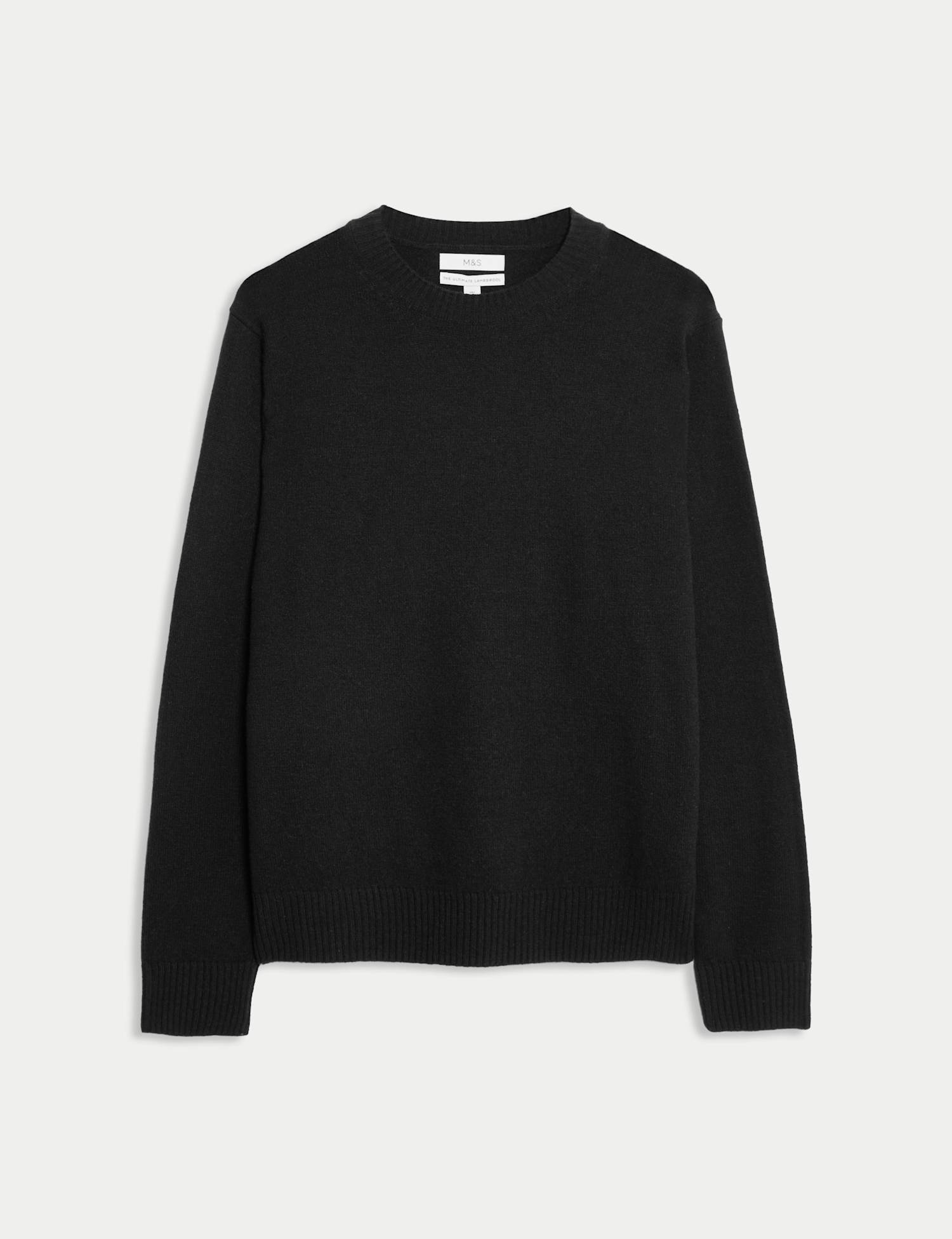 M&S Pure Lambswool Crew Neck Jumper Black