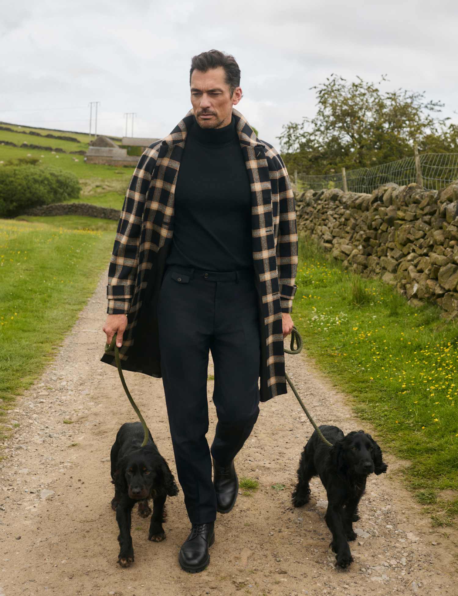 JAEGER Pure Wool Check Overcoat Multi/Neutral