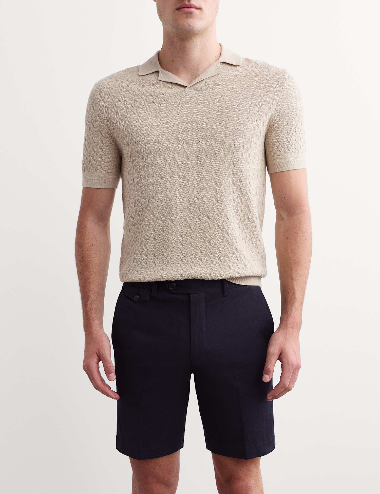 JAEGER Italian Cotton Shorts Navy